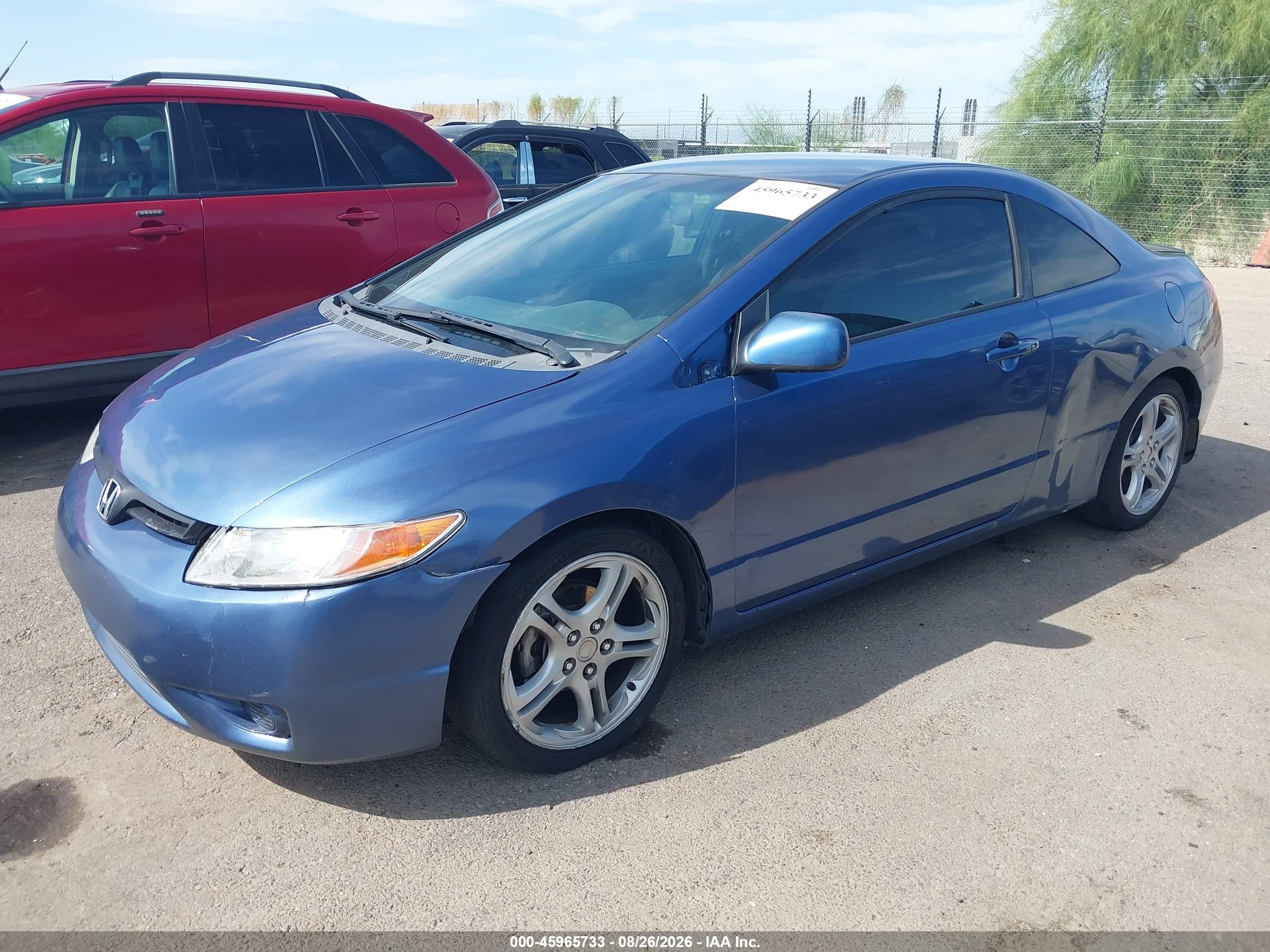 2007 Honda Civic Lx Blue vin: 2HGFG12647H584021