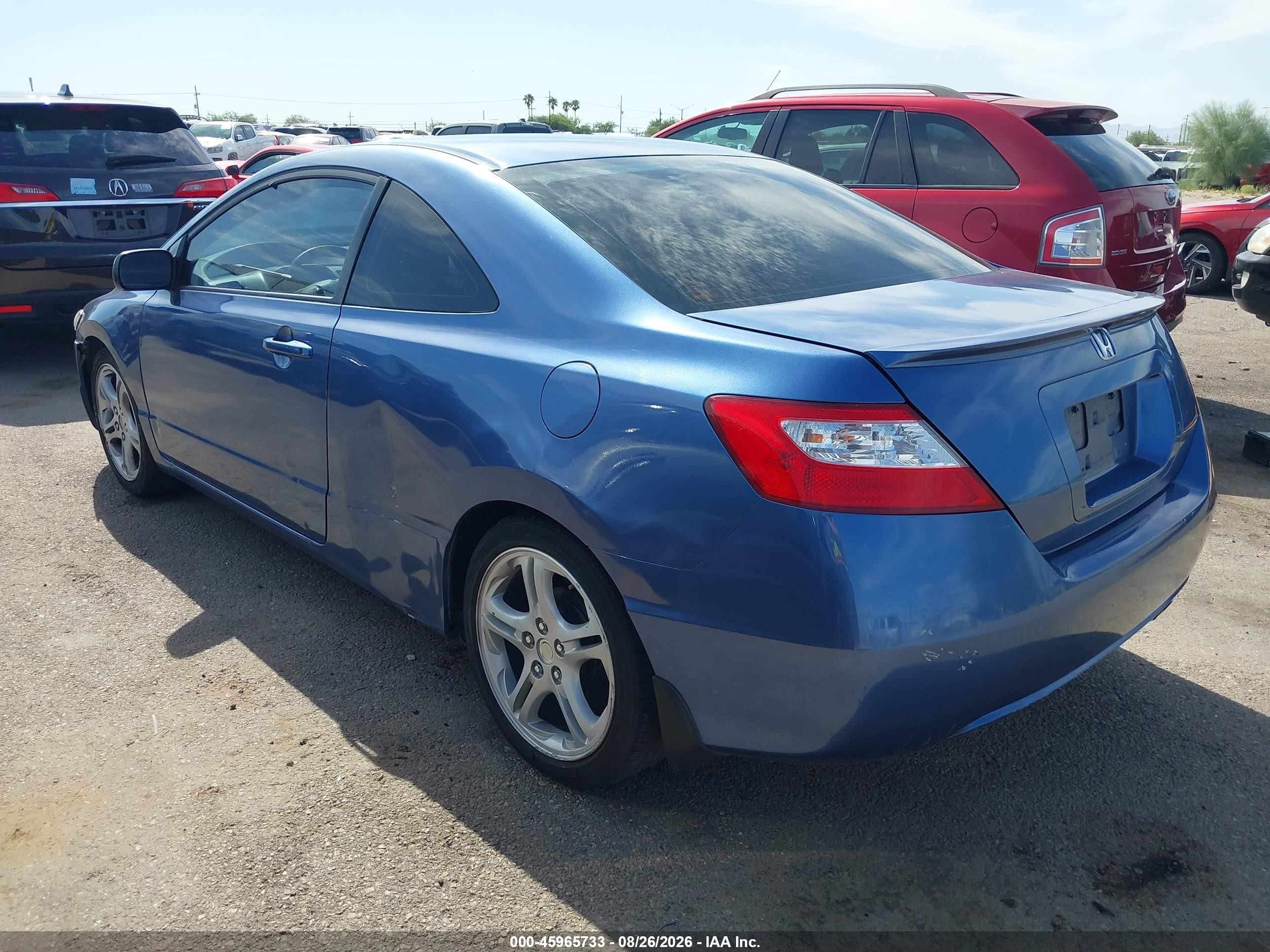2007 Honda Civic Lx Blue vin: 2HGFG12647H584021