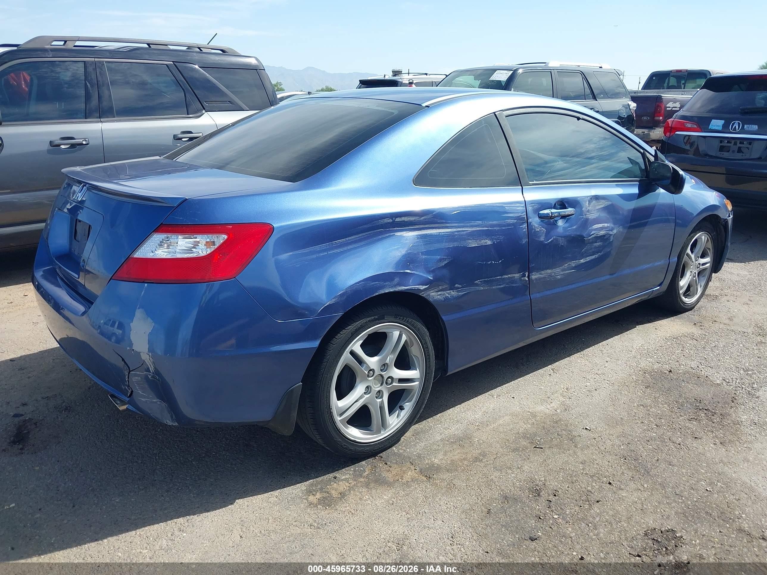 2007 Honda Civic Lx Blue vin: 2HGFG12647H584021
