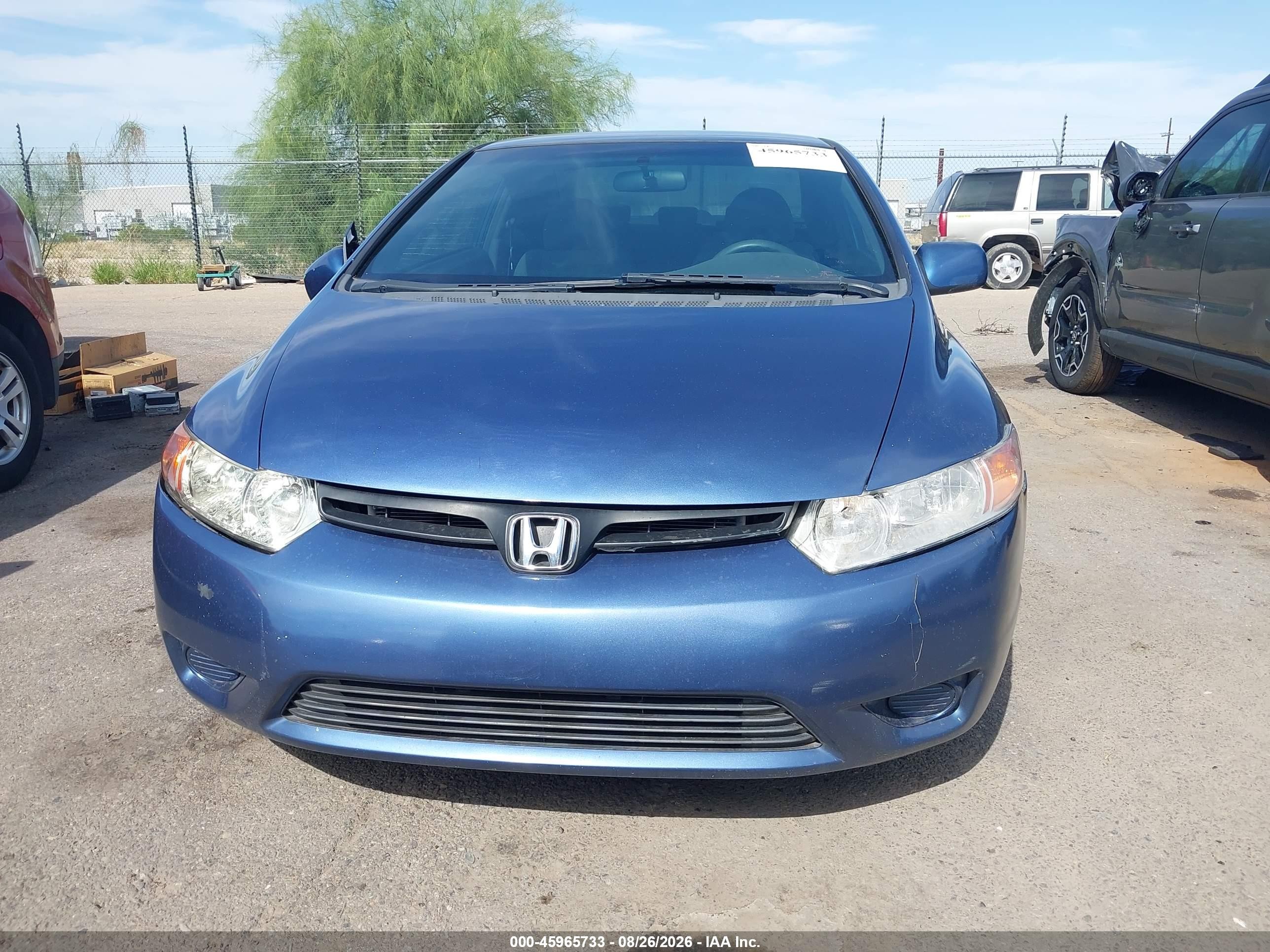 2007 Honda Civic Lx Blue vin: 2HGFG12647H584021