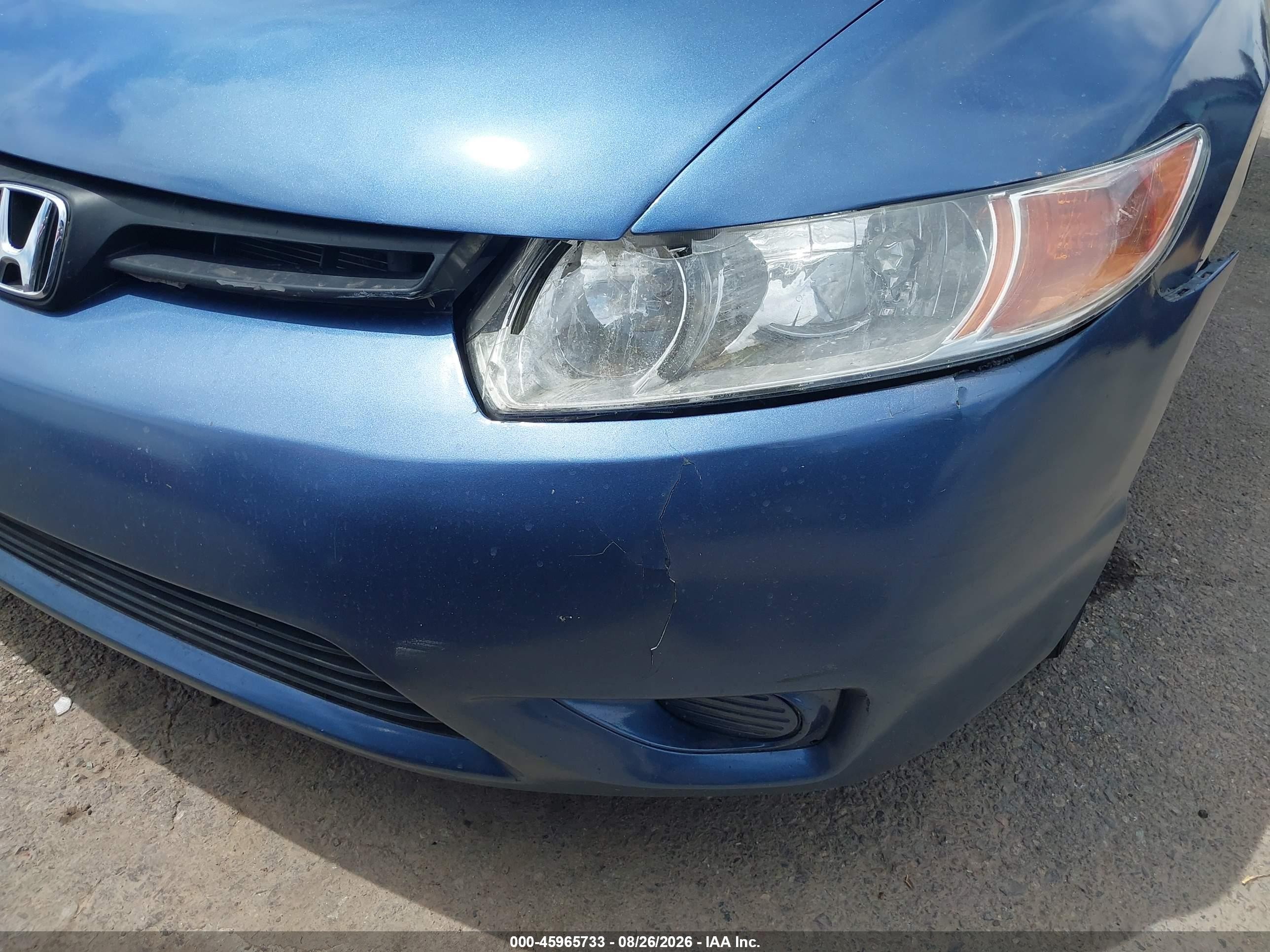 2007 Honda Civic Lx Blue vin: 2HGFG12647H584021