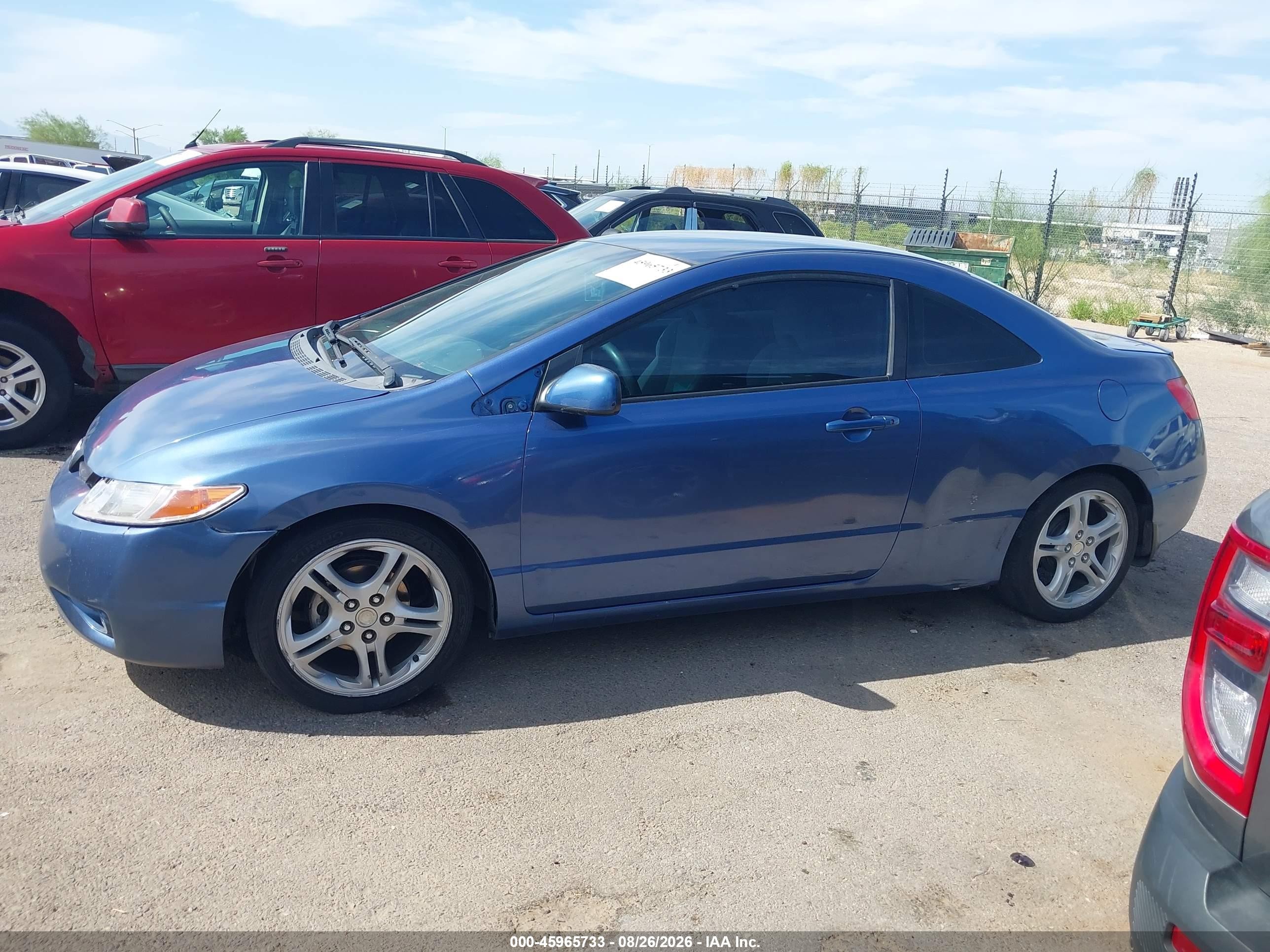 2007 Honda Civic Lx Blue vin: 2HGFG12647H584021