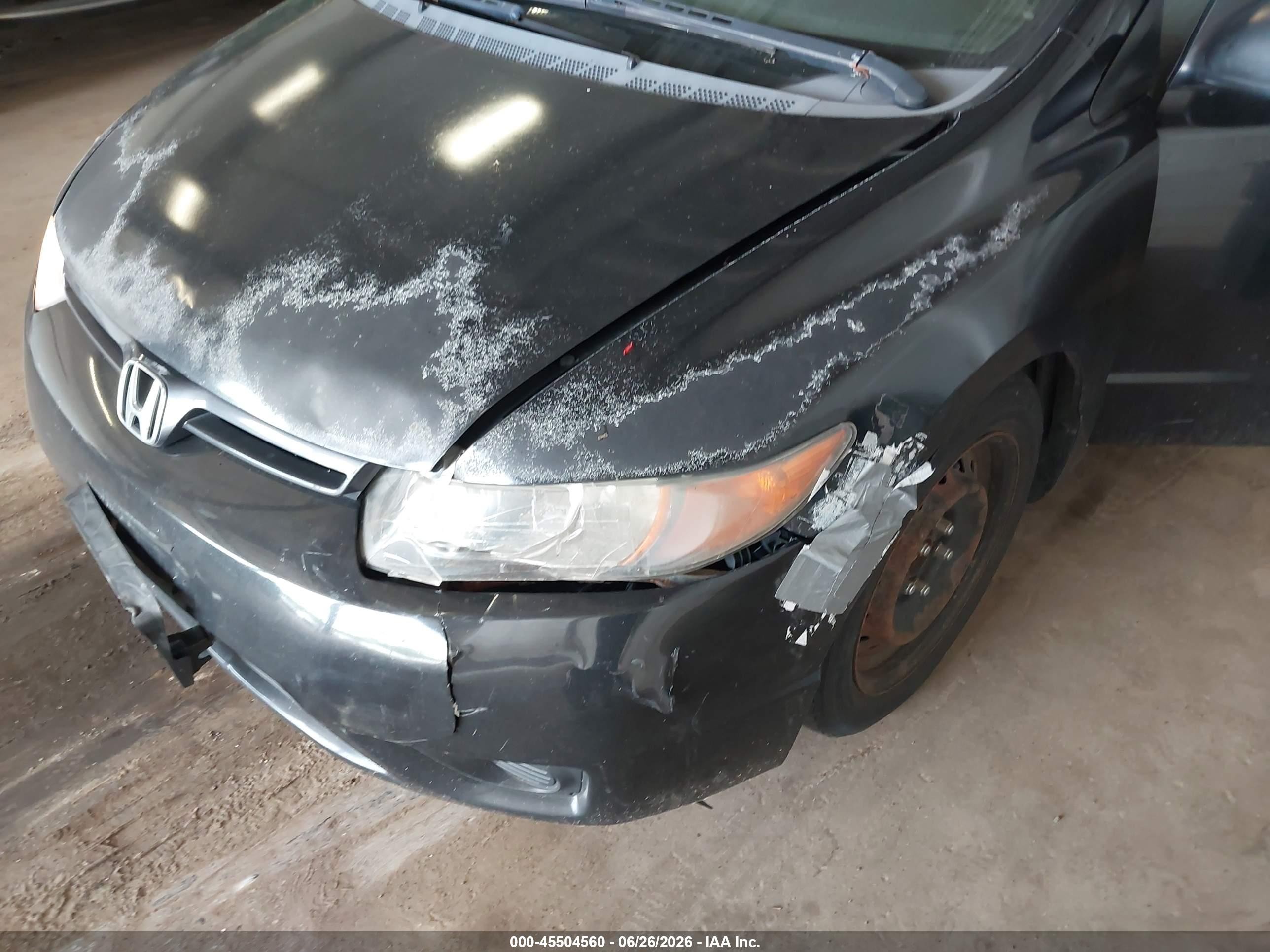 2008 Honda Civic Lx Black vin: 2HGFG12648H507862