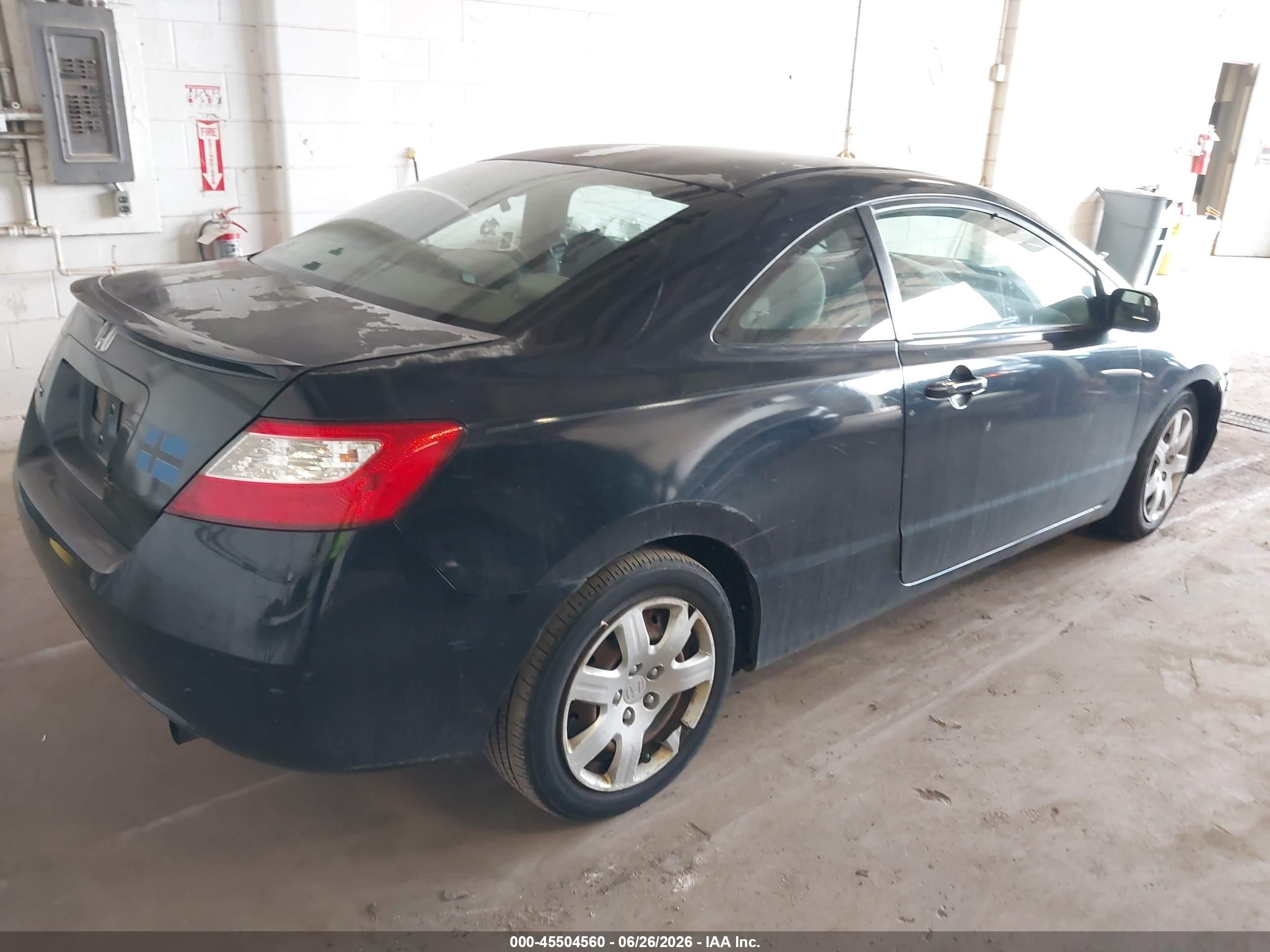 2008 Honda Civic Lx Black vin: 2HGFG12648H507862