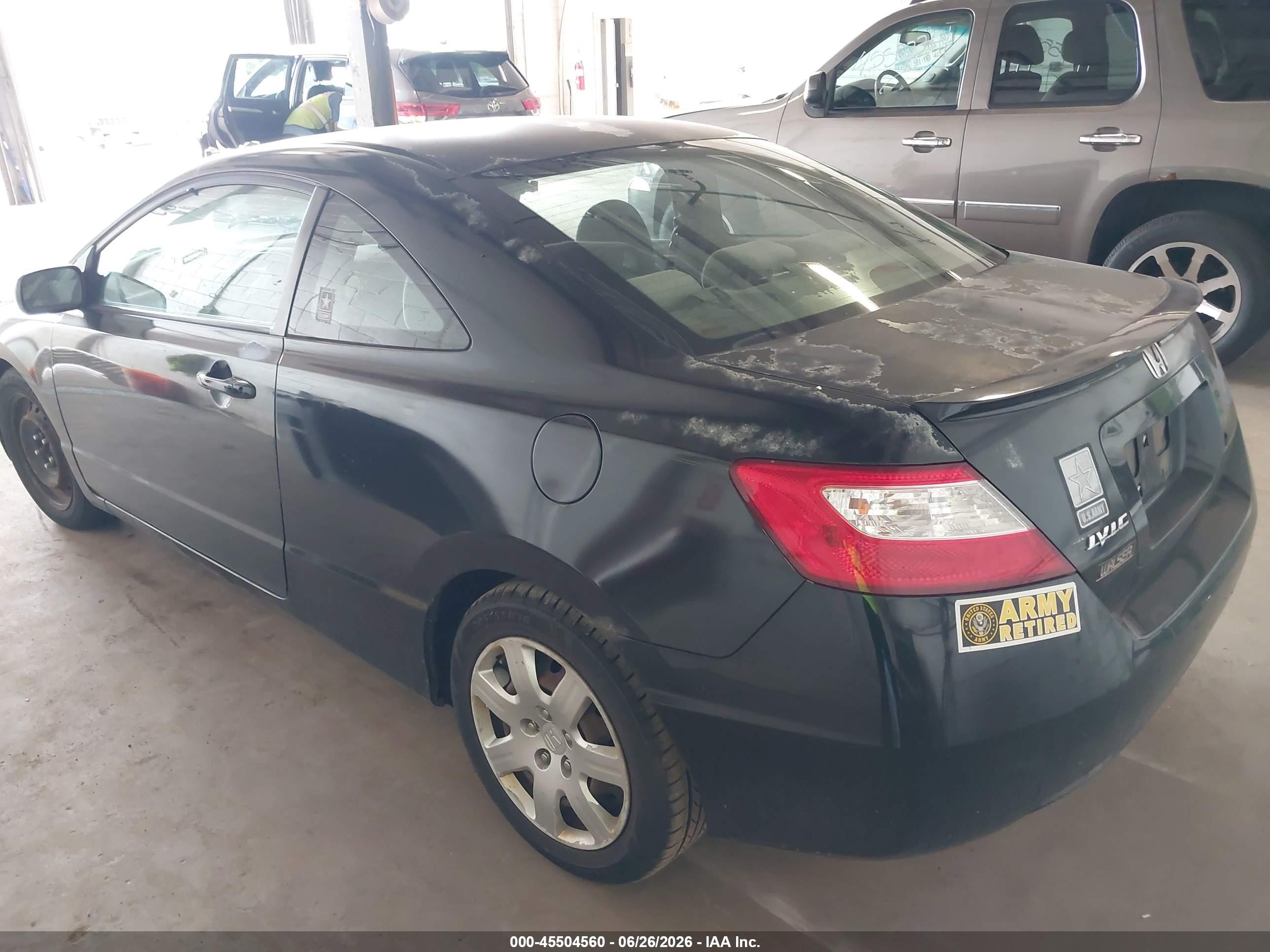 2008 Honda Civic Lx Black vin: 2HGFG12648H507862