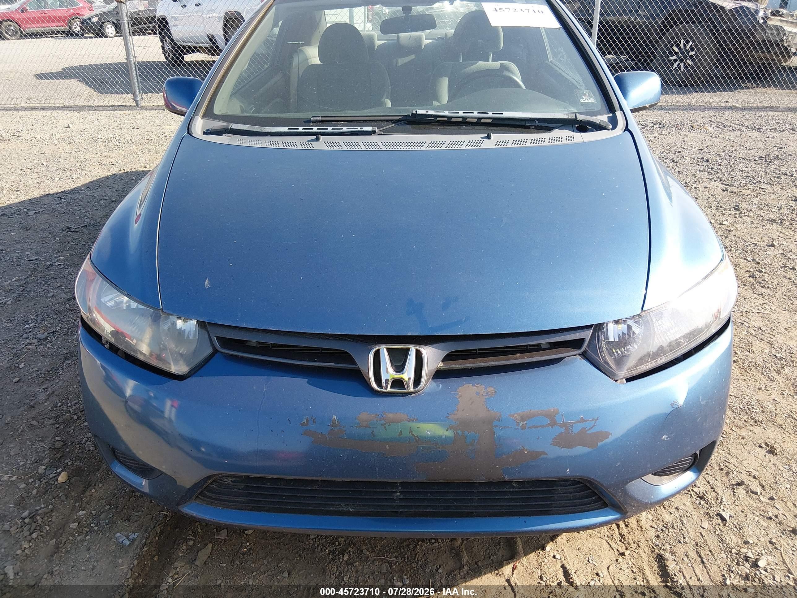 2008 Honda Civic Lx Blue vin: 2HGFG12648H535158