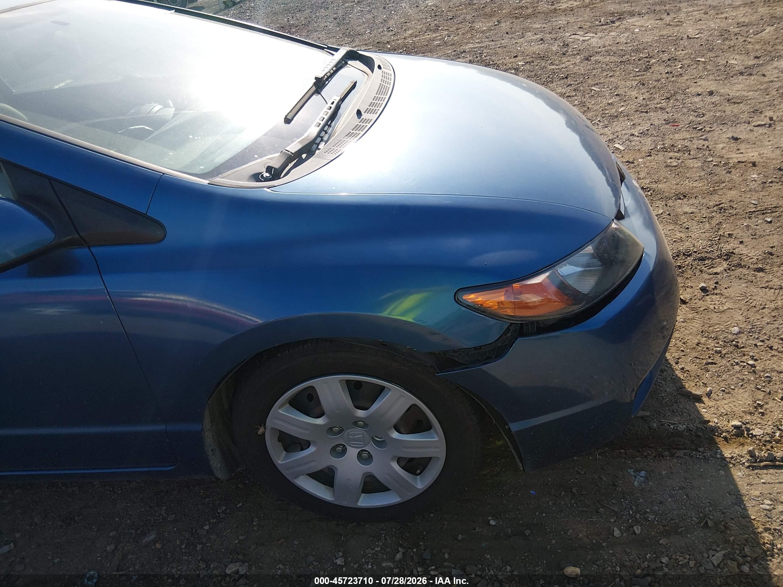 2008 Honda Civic Lx Blue vin: 2HGFG12648H535158