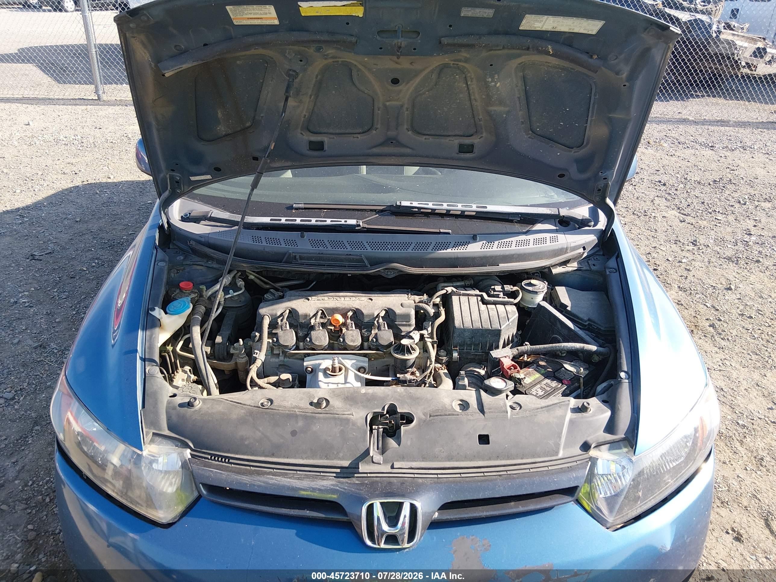 2008 Honda Civic Lx Blue vin: 2HGFG12648H535158