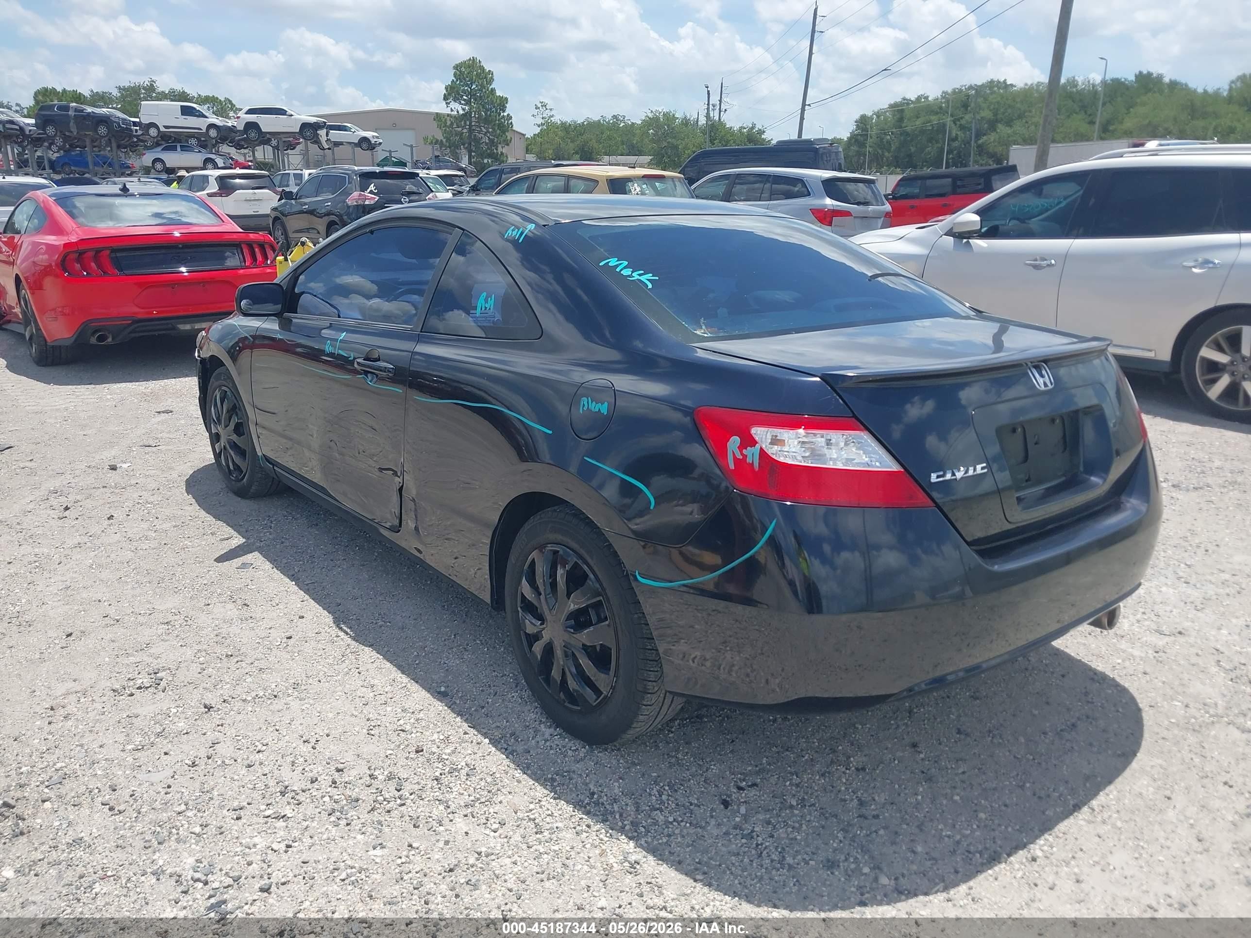2008 Honda Civic Lx Black vin: 2HGFG12648H552509