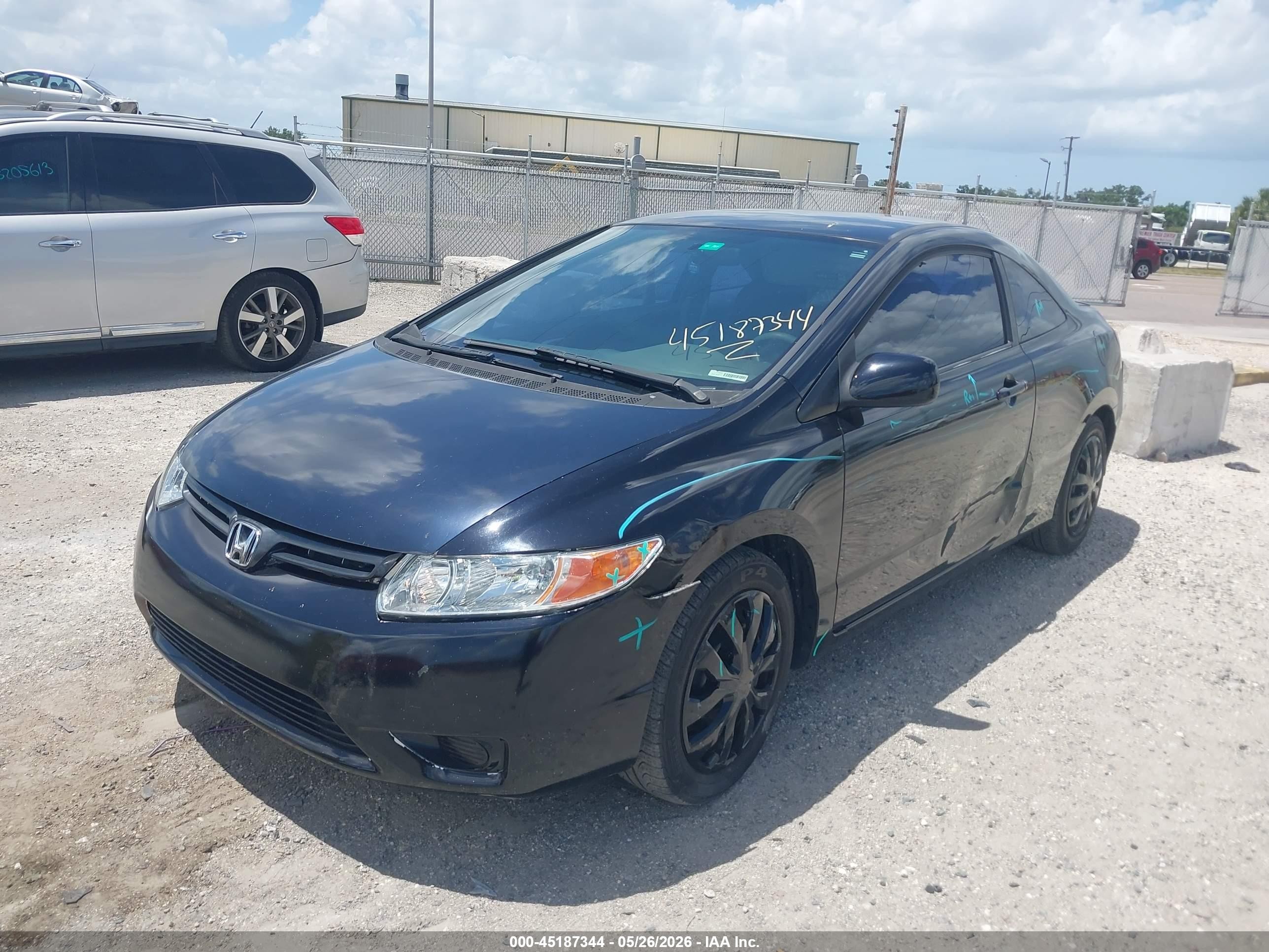 2008 Honda Civic Lx Black vin: 2HGFG12648H552509