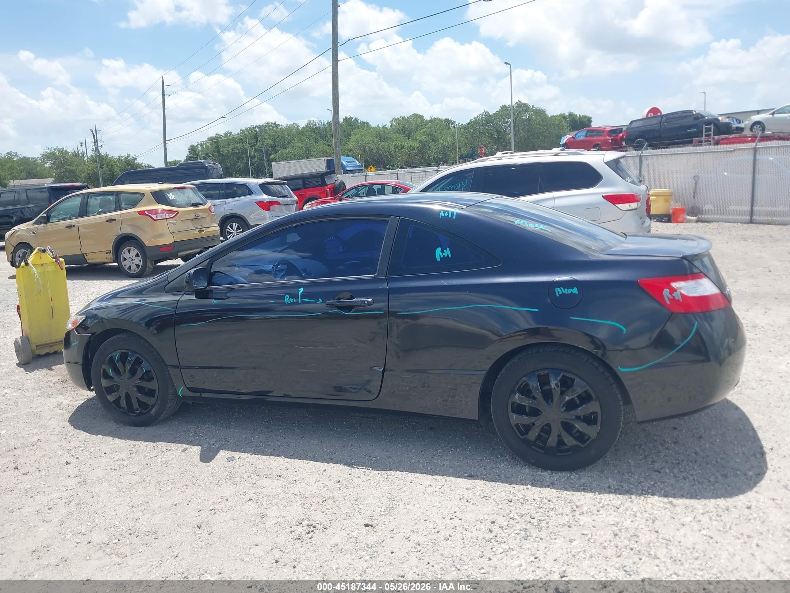 2008 Honda Civic Lx Black vin: 2HGFG12648H552509
