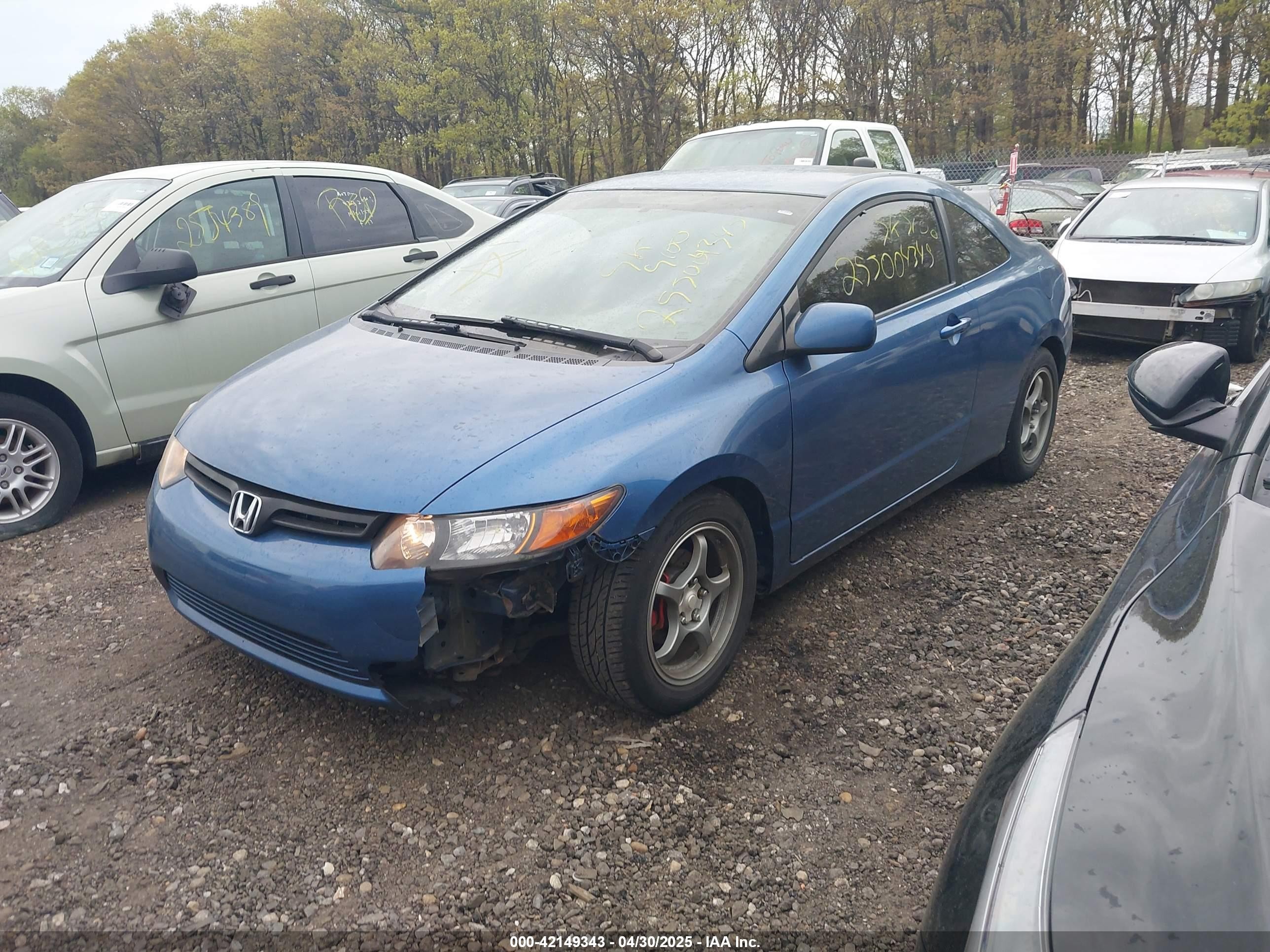 2008 Honda Civic Lx Синий vin: 2HGFG12648H555362