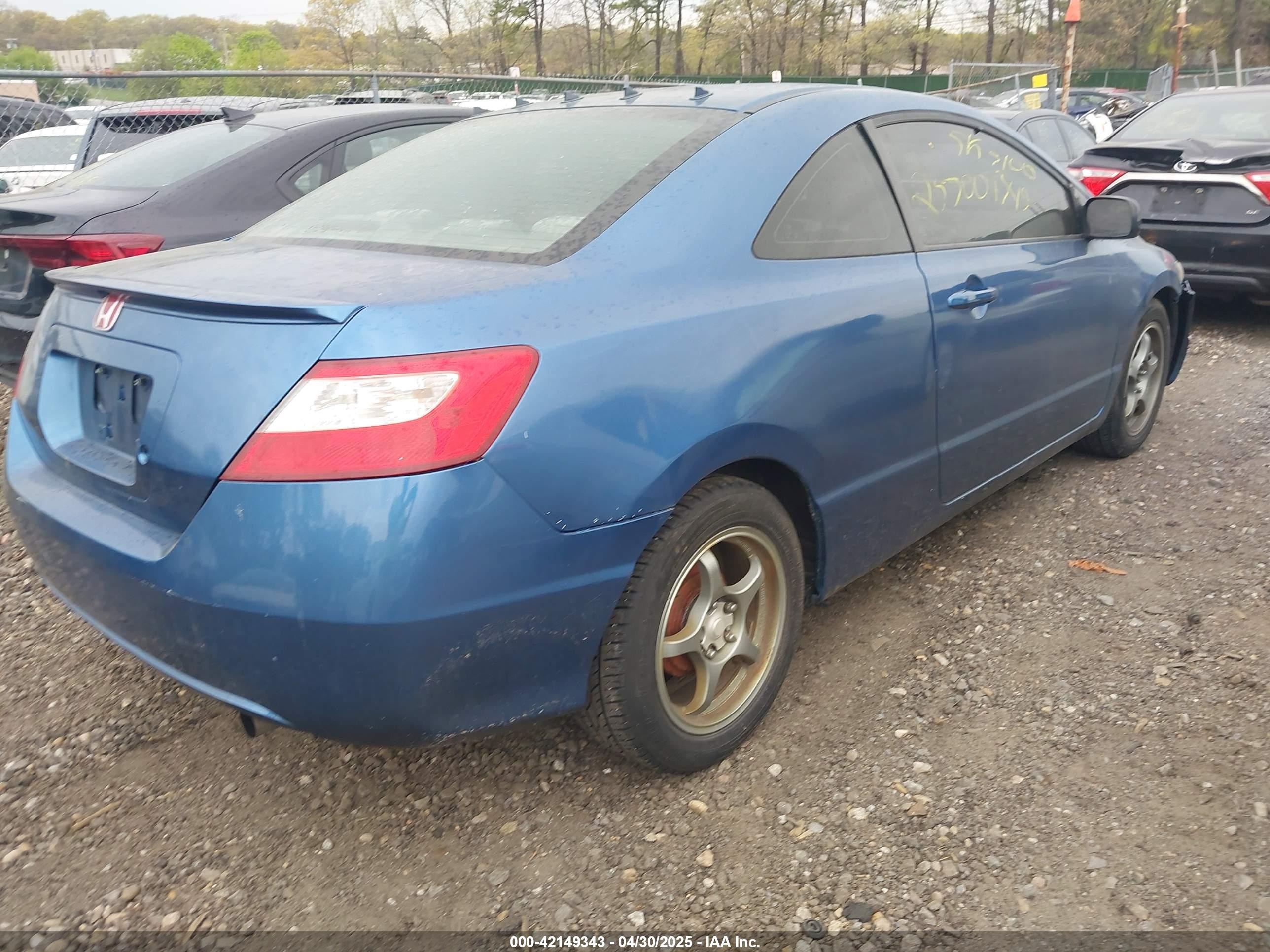 2008 Honda Civic Lx Синий vin: 2HGFG12648H555362