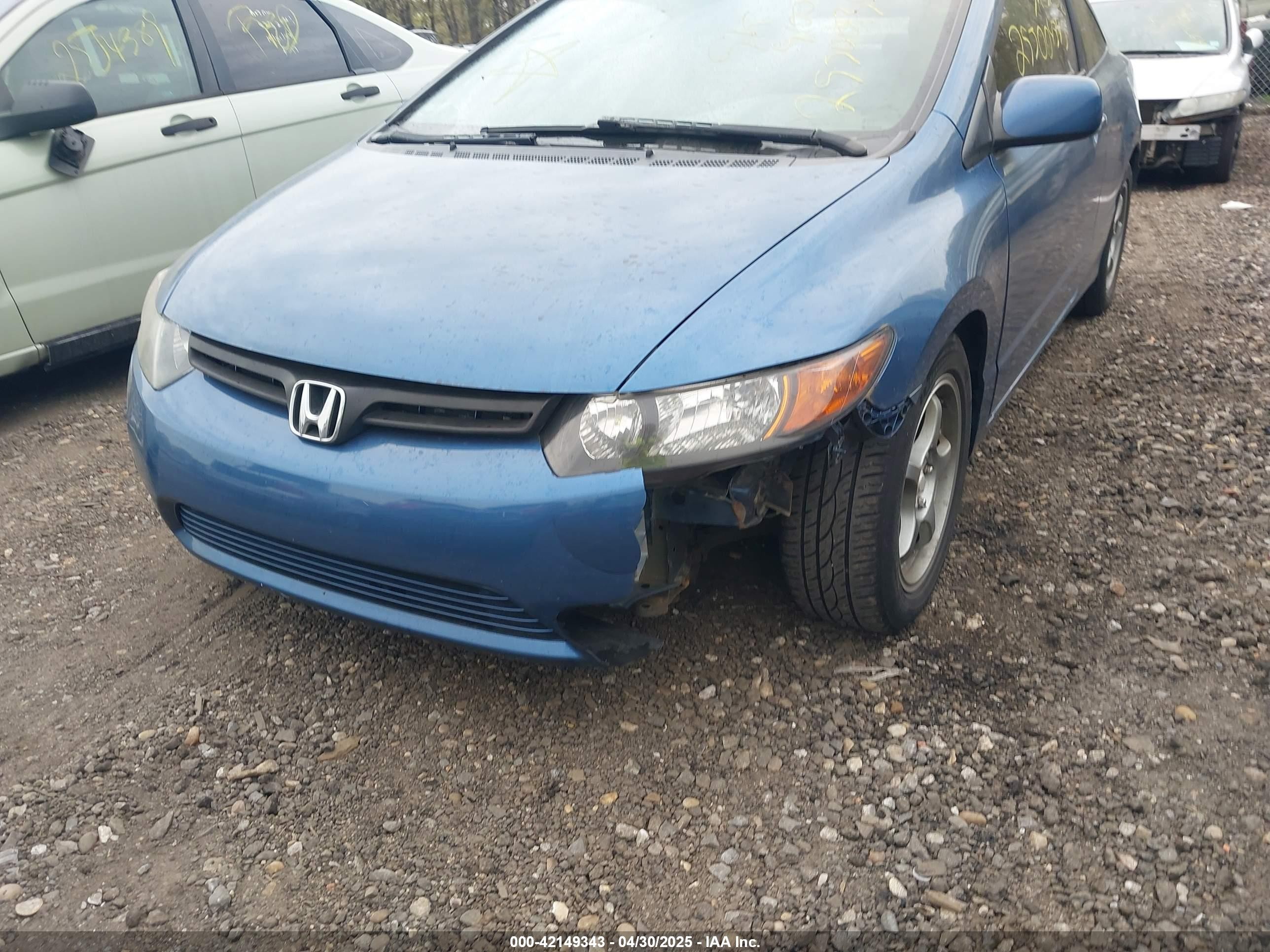 2008 Honda Civic Lx Синий vin: 2HGFG12648H555362