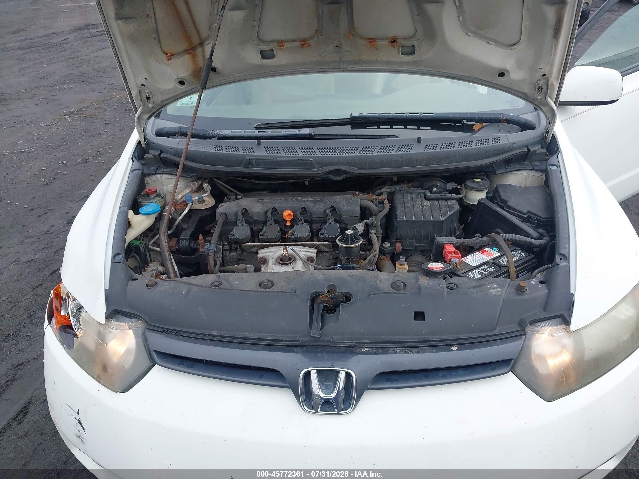 2006 Honda Civic Lx White vin: 2HGFG12656H545727