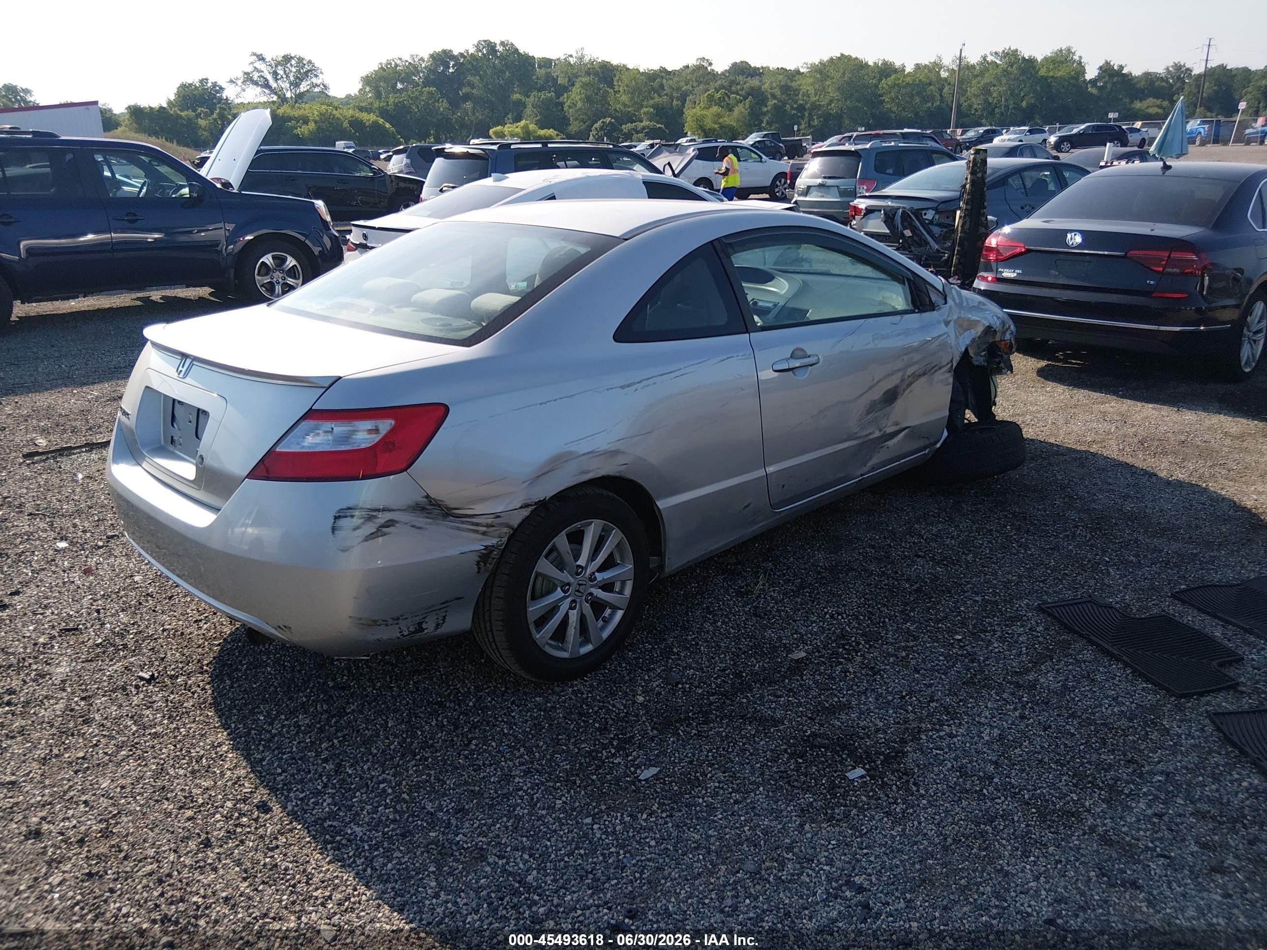 2007 Honda Civic Lx Gray vin: 2HGFG12657H515645
