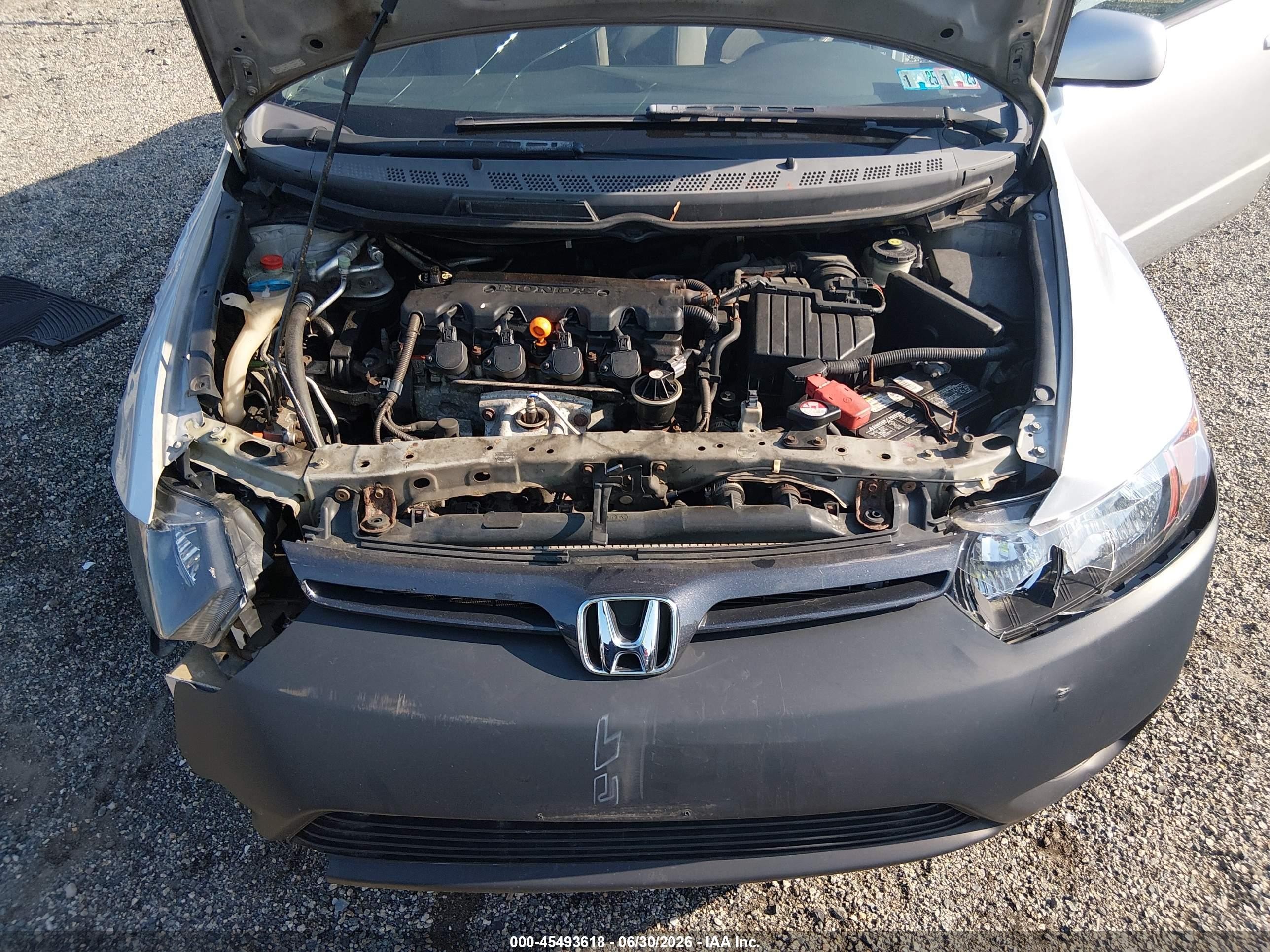 2007 Honda Civic Lx Gray vin: 2HGFG12657H515645