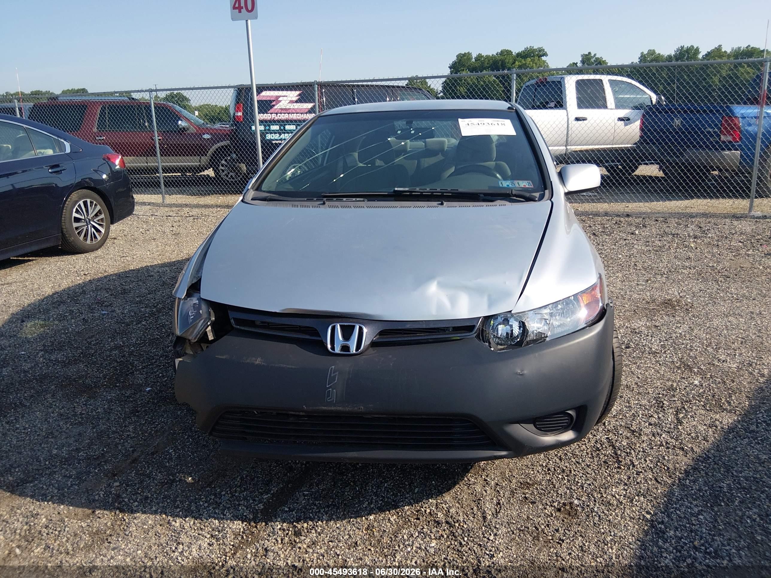 2007 Honda Civic Lx Gray vin: 2HGFG12657H515645