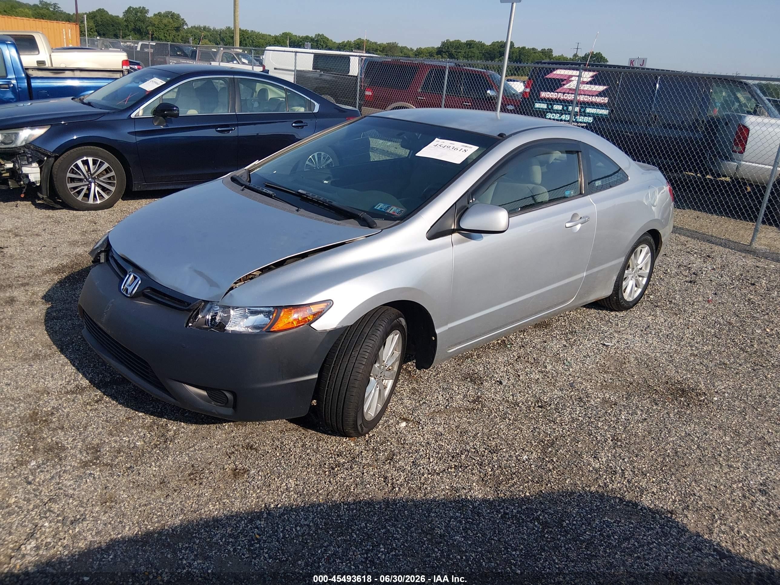 2007 Honda Civic Lx Gray vin: 2HGFG12657H515645