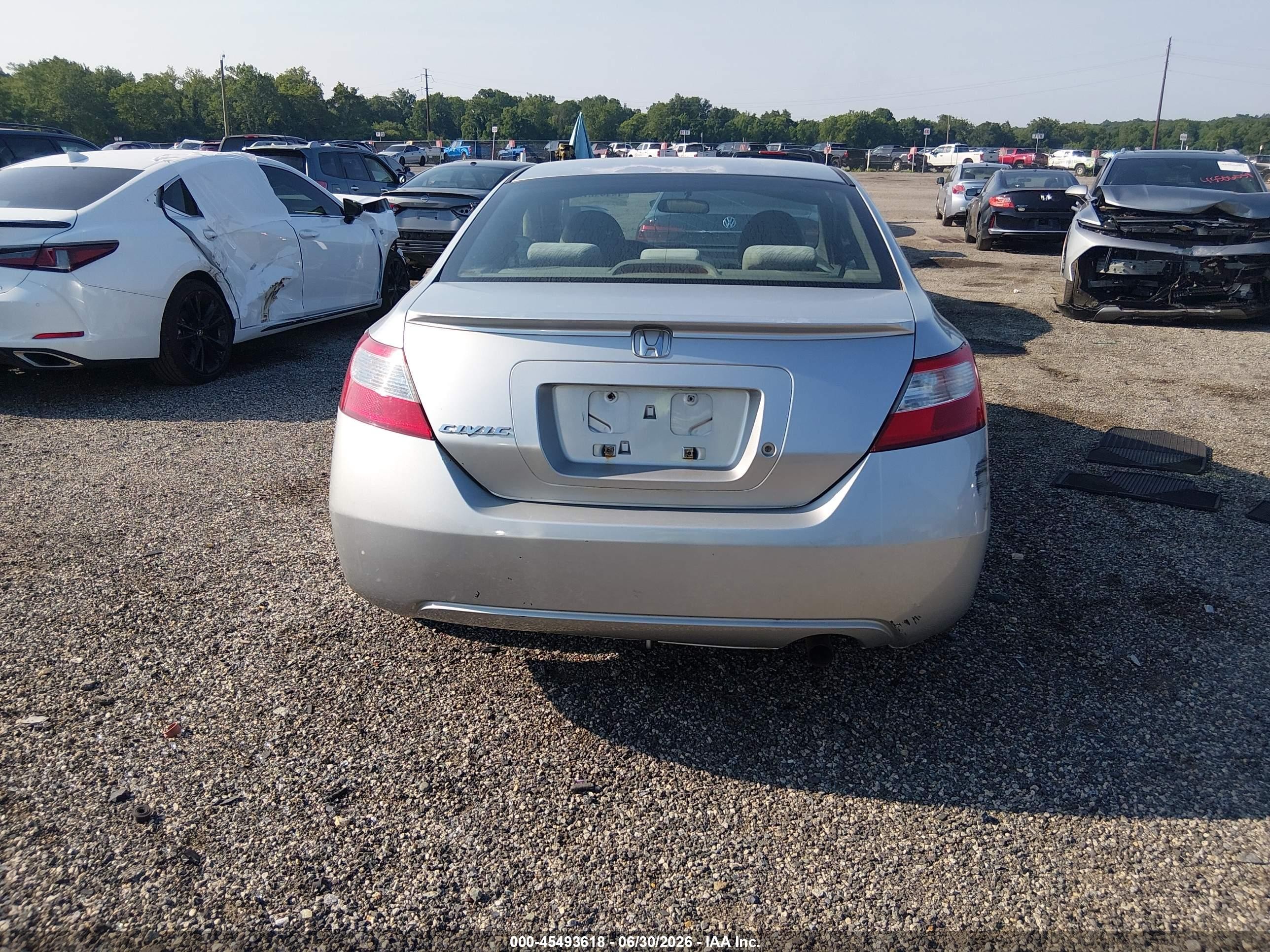 2007 Honda Civic Lx Gray vin: 2HGFG12657H515645