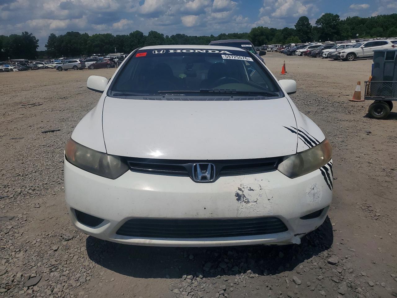 2007 Honda Civic Lx White vin: 2HGFG12657H524765