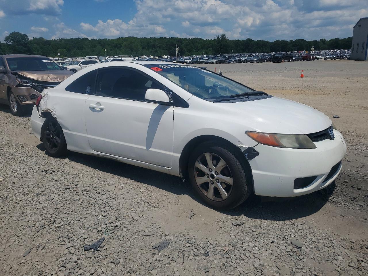 2007 Honda Civic Lx White vin: 2HGFG12657H524765