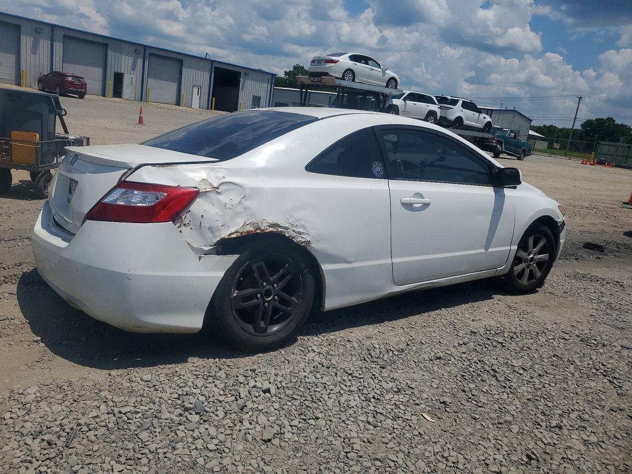2007 Honda Civic Lx White vin: 2HGFG12657H524765