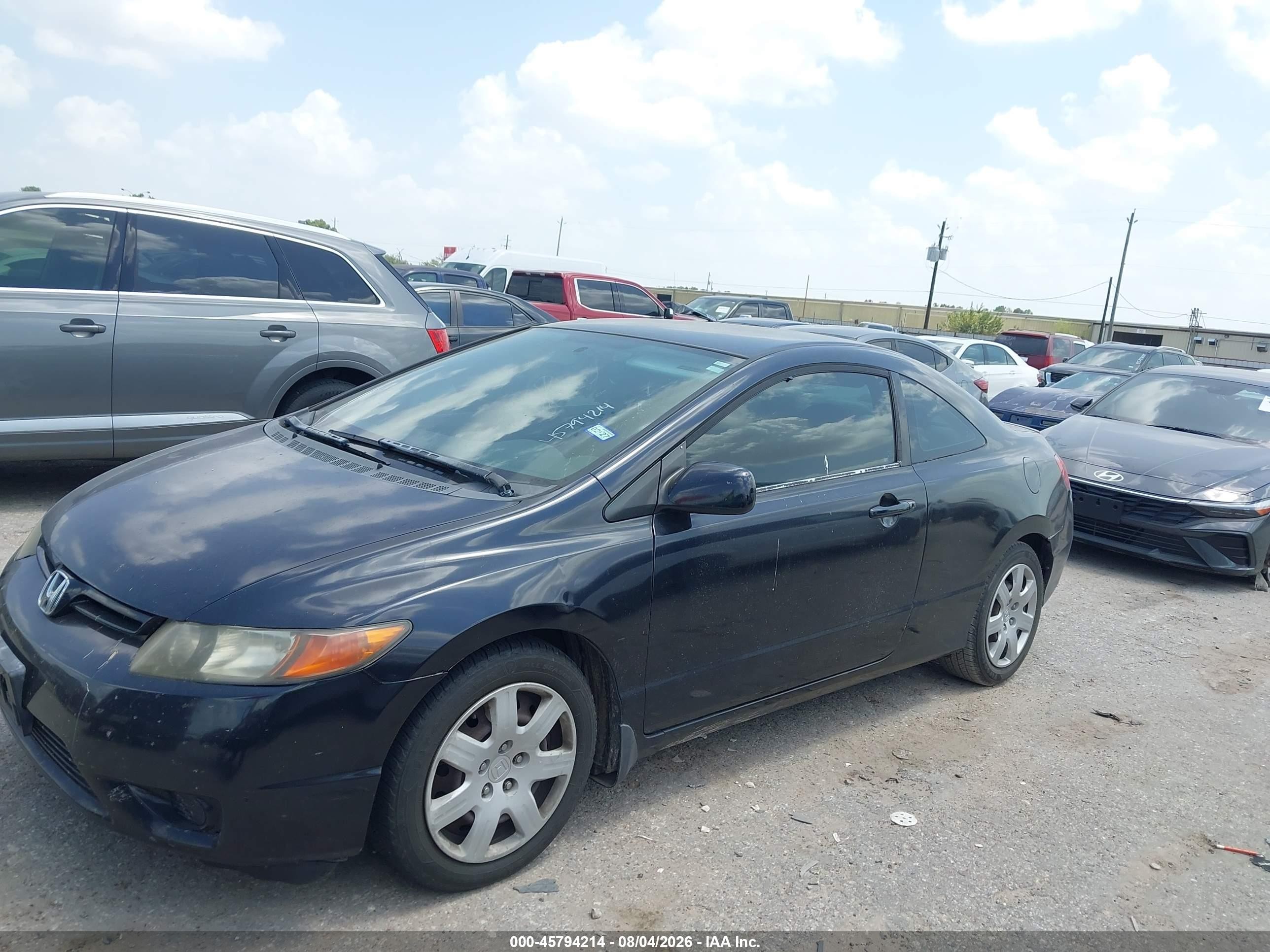 2007 Honda Civic Lx Blue vin: 2HGFG12657H528069