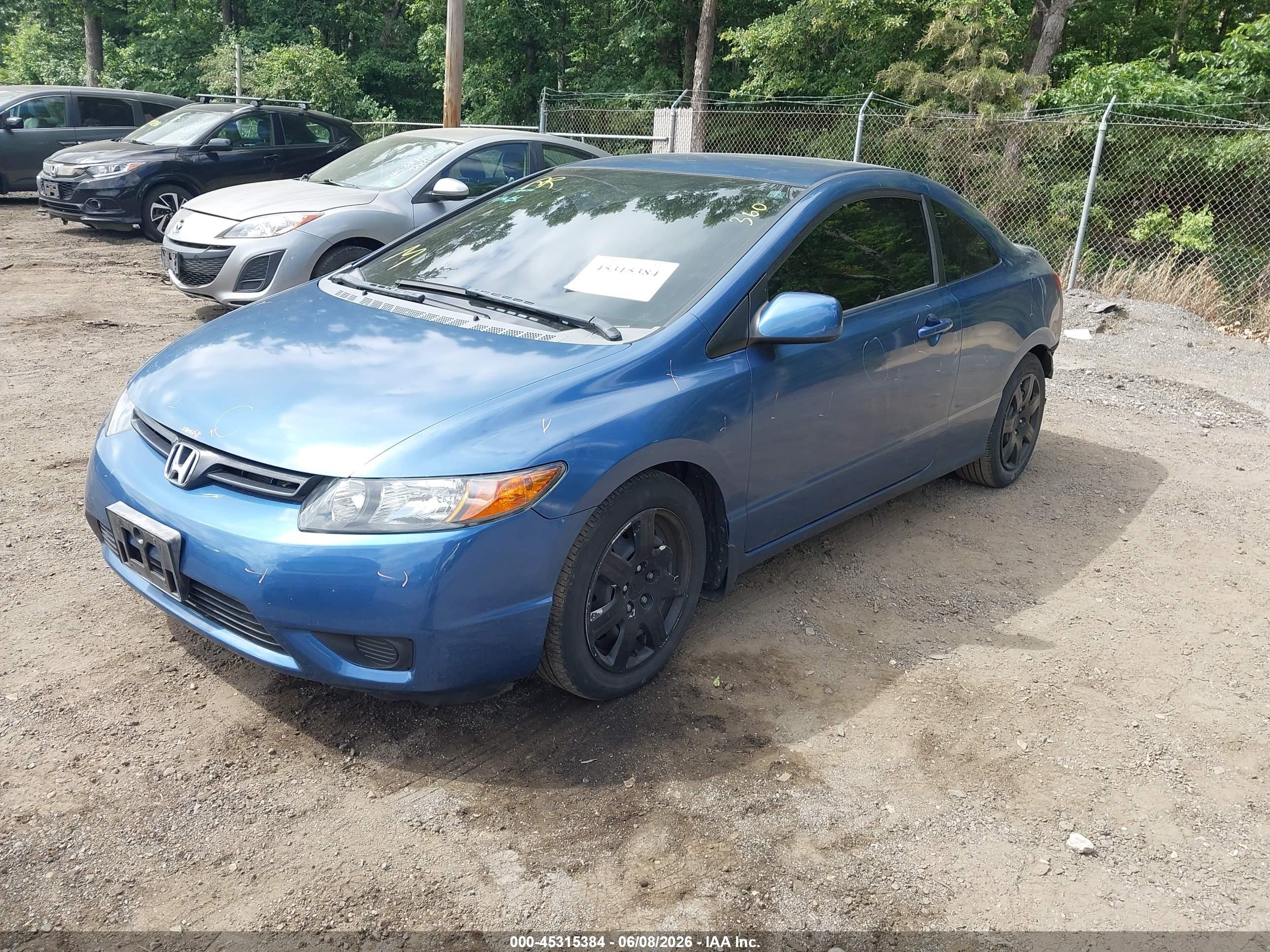 2008 Honda Civic Lx Blue vin: 2HGFG12658H502668