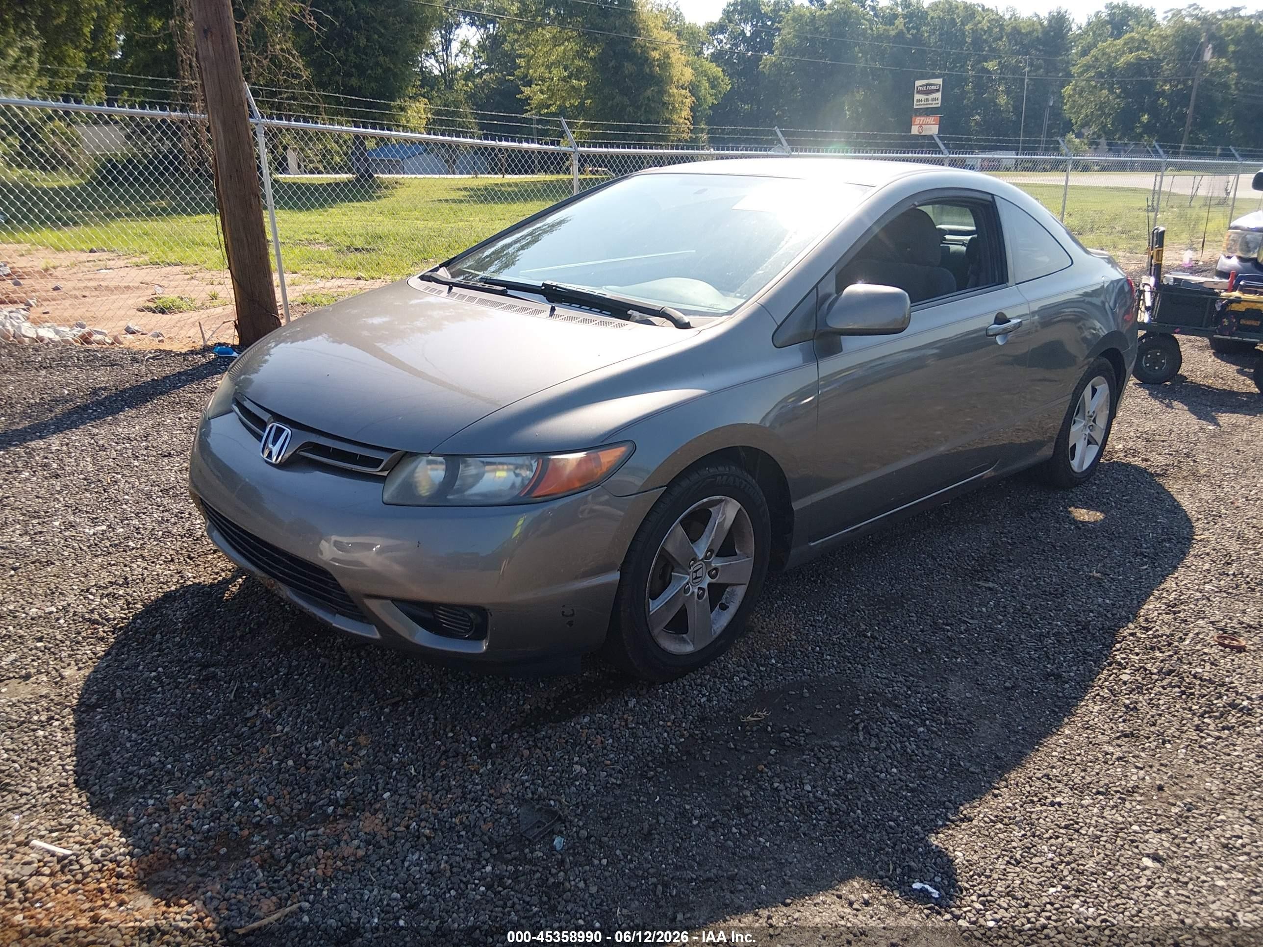 2008 Honda Civic Lx Gray vin: 2HGFG12658H548274