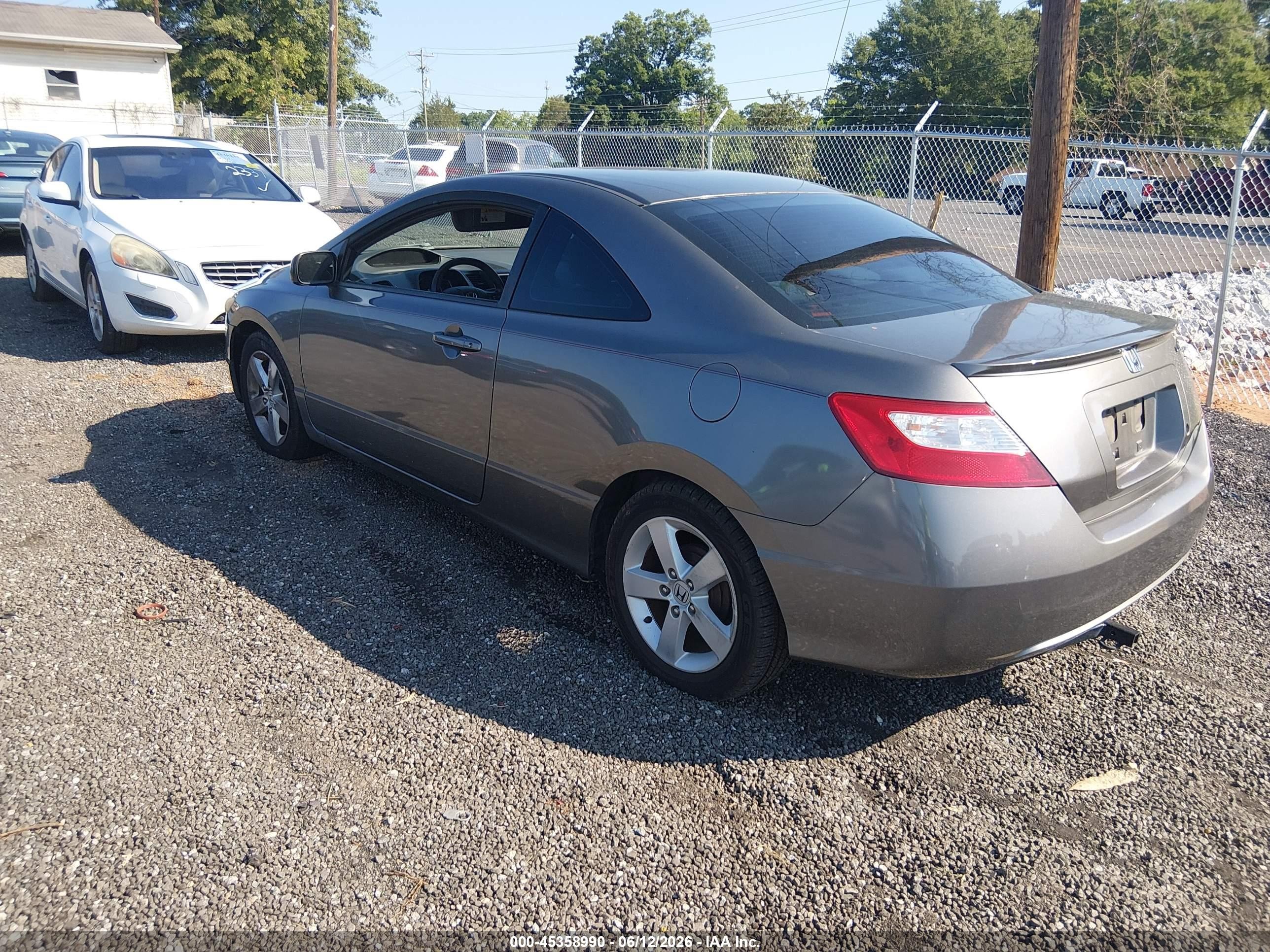 2008 Honda Civic Lx Gray vin: 2HGFG12658H548274