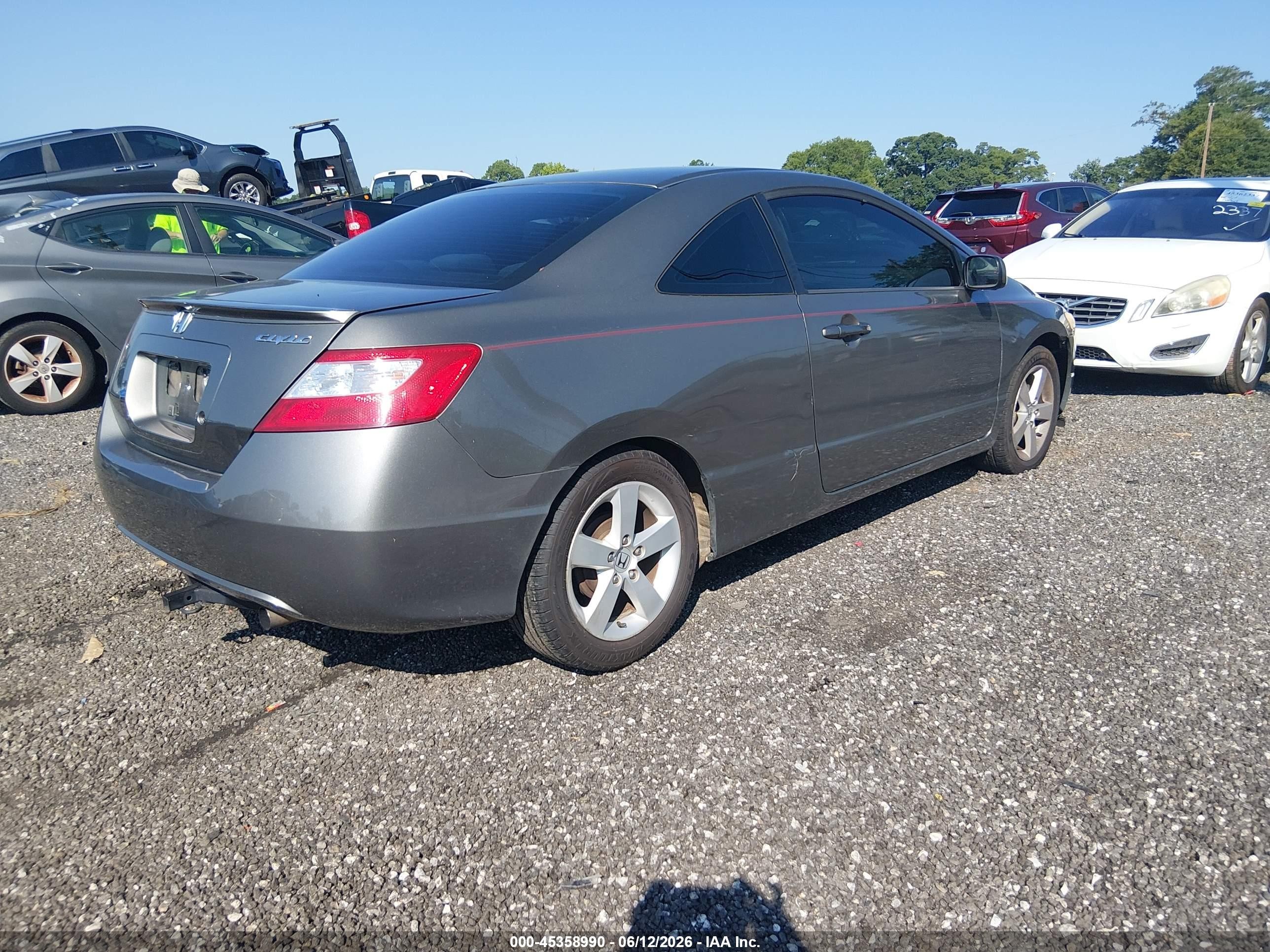2008 Honda Civic Lx Gray vin: 2HGFG12658H548274