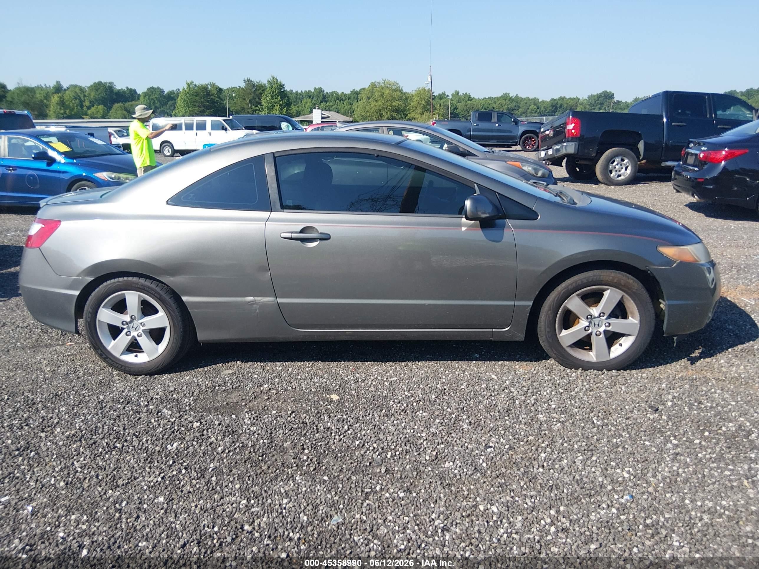 2008 Honda Civic Lx Gray vin: 2HGFG12658H548274