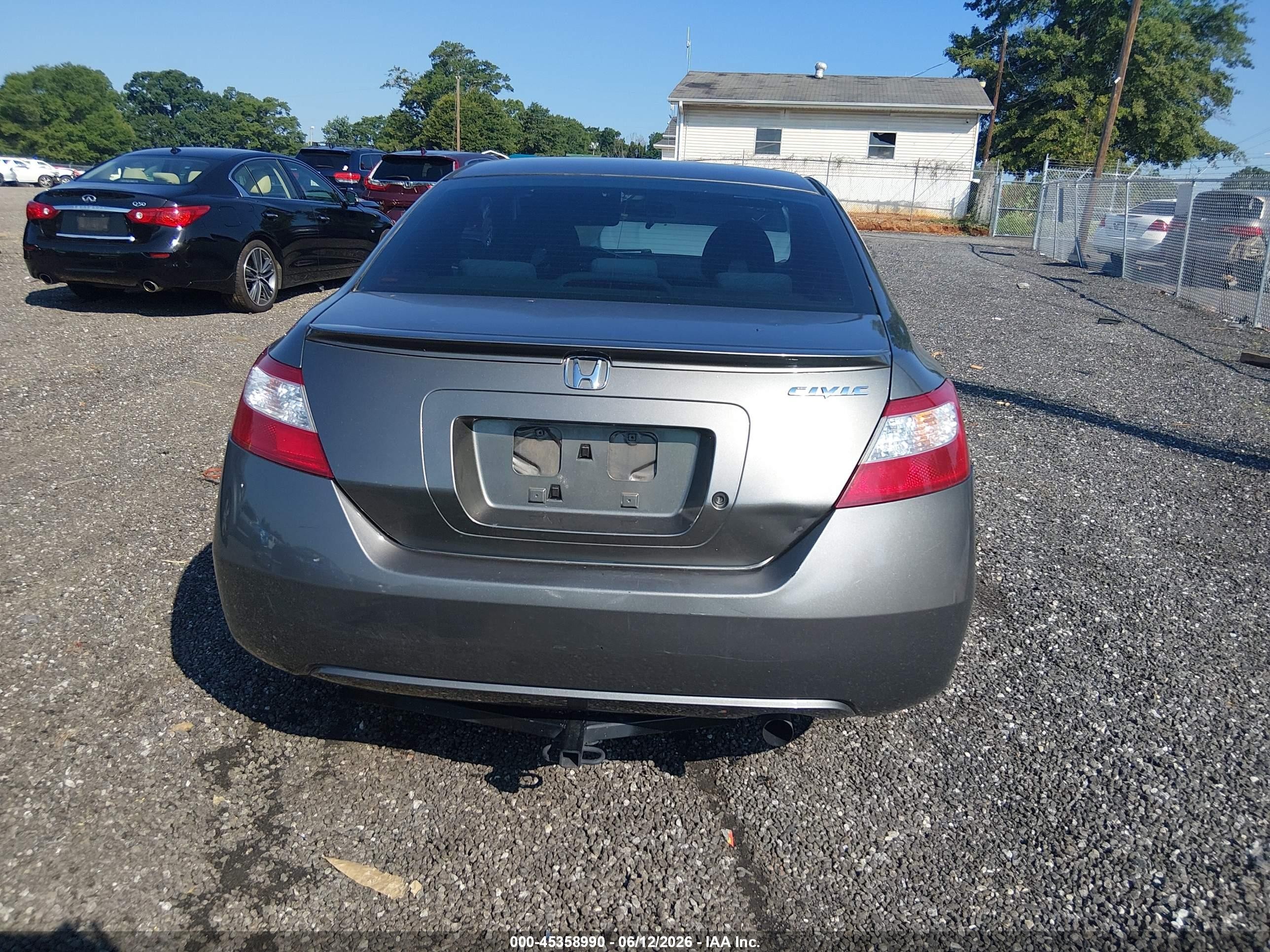 2008 Honda Civic Lx Gray vin: 2HGFG12658H548274