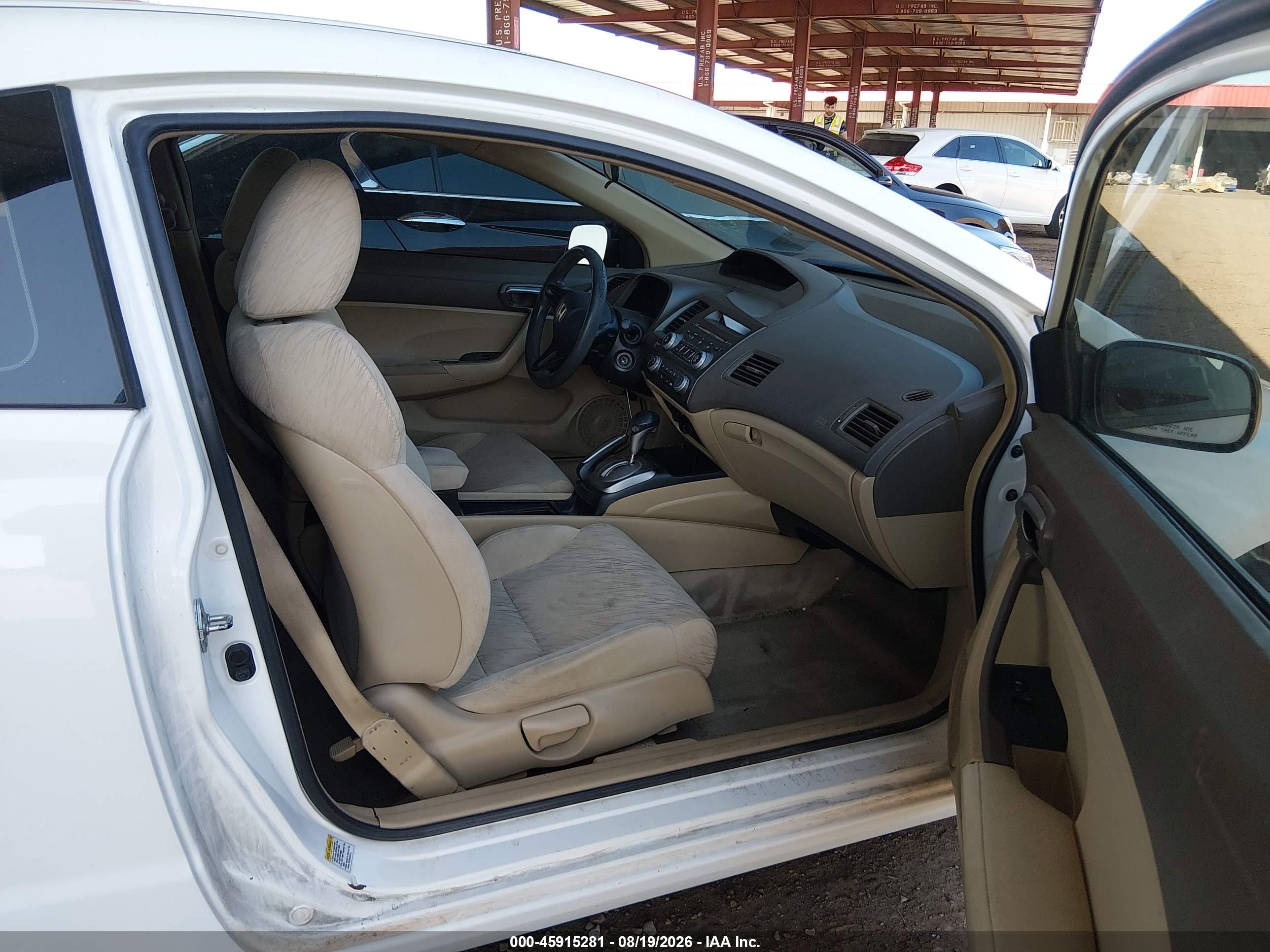 2008 Honda Civic Lx White vin: 2HGFG12658H557377