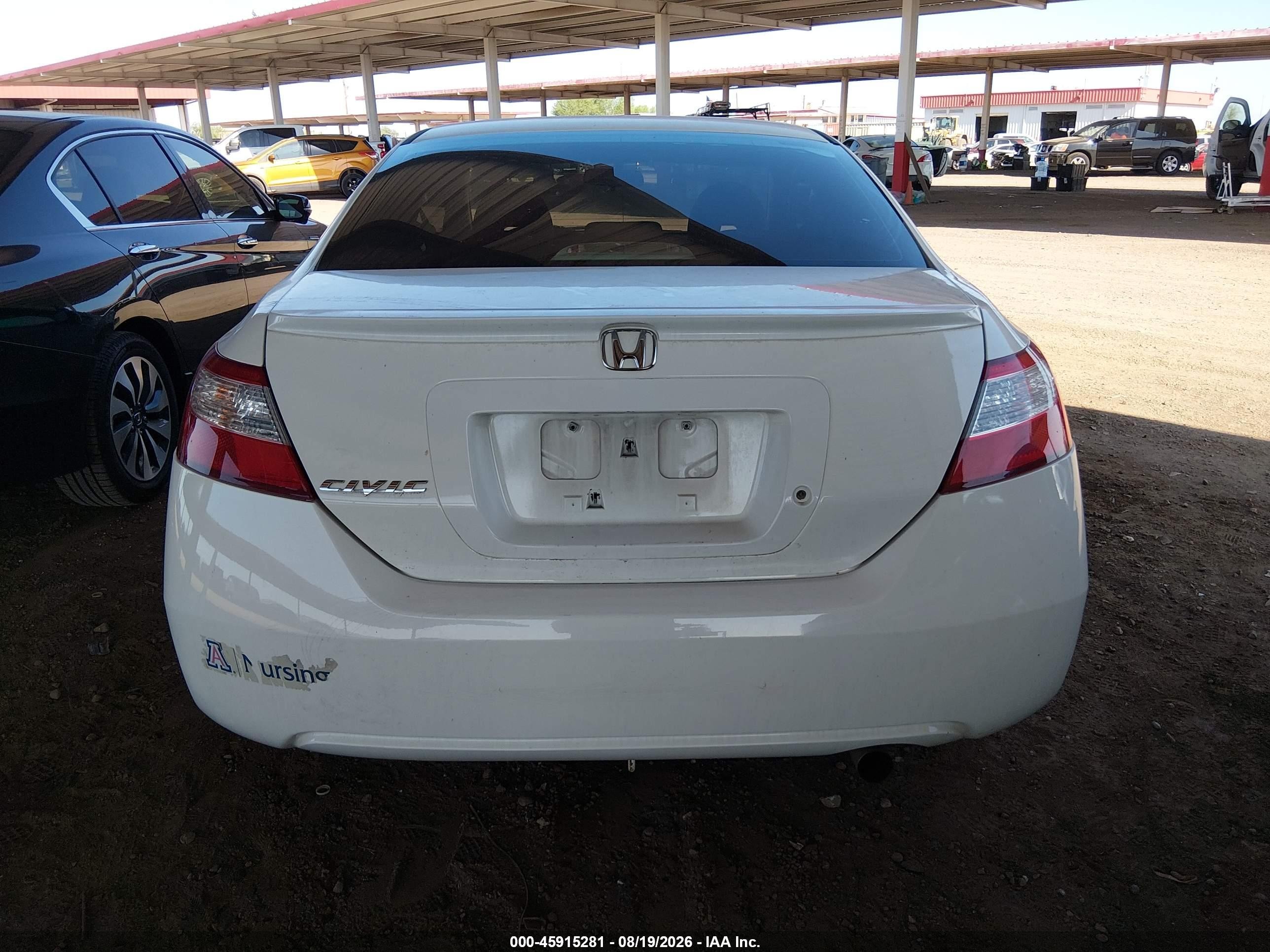 2008 Honda Civic Lx White vin: 2HGFG12658H557377