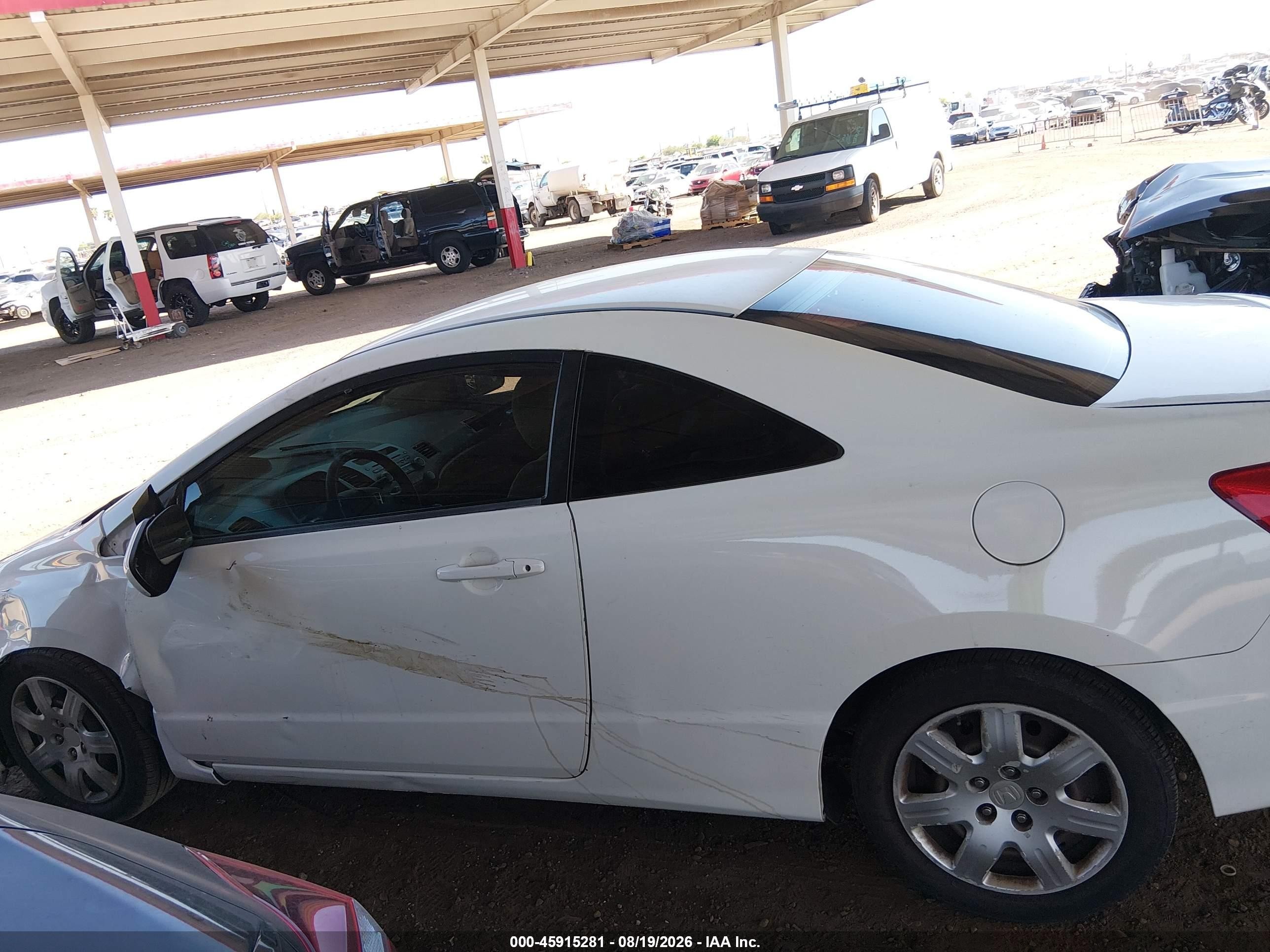2008 Honda Civic Lx White vin: 2HGFG12658H557377