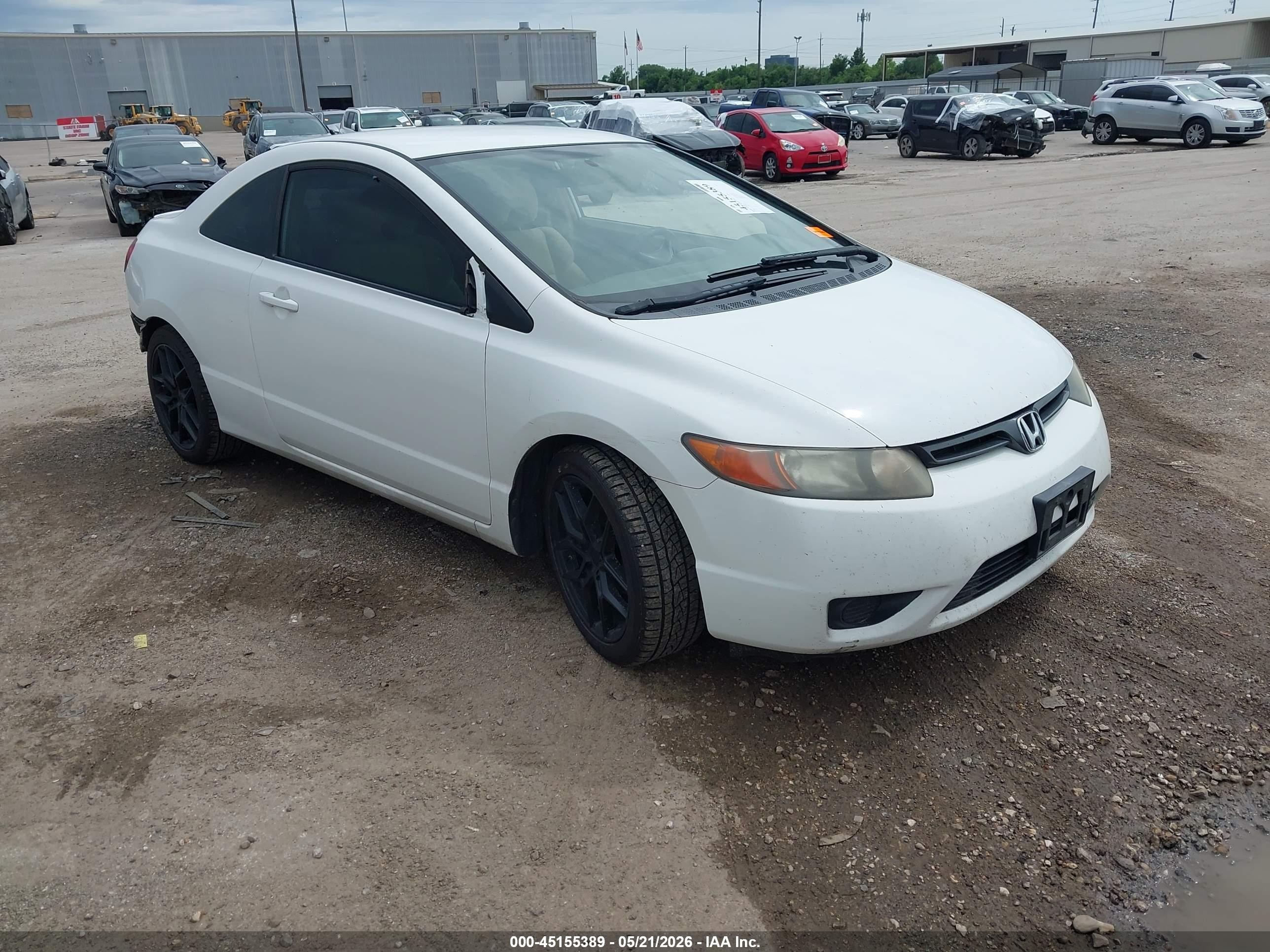 2008 Honda Civic Lx White vin: 2HGFG12658H565365