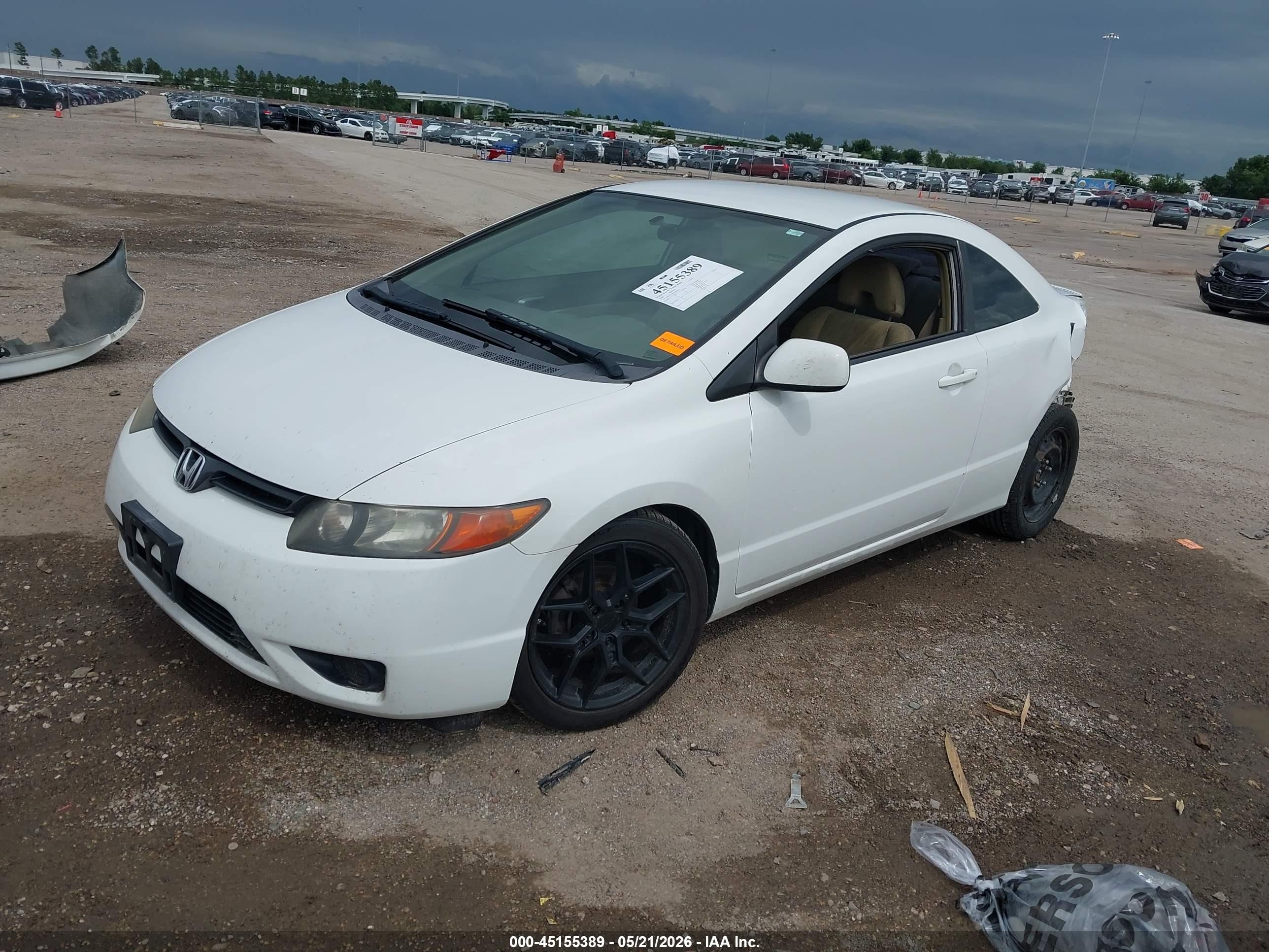 2008 Honda Civic Lx White vin: 2HGFG12658H565365