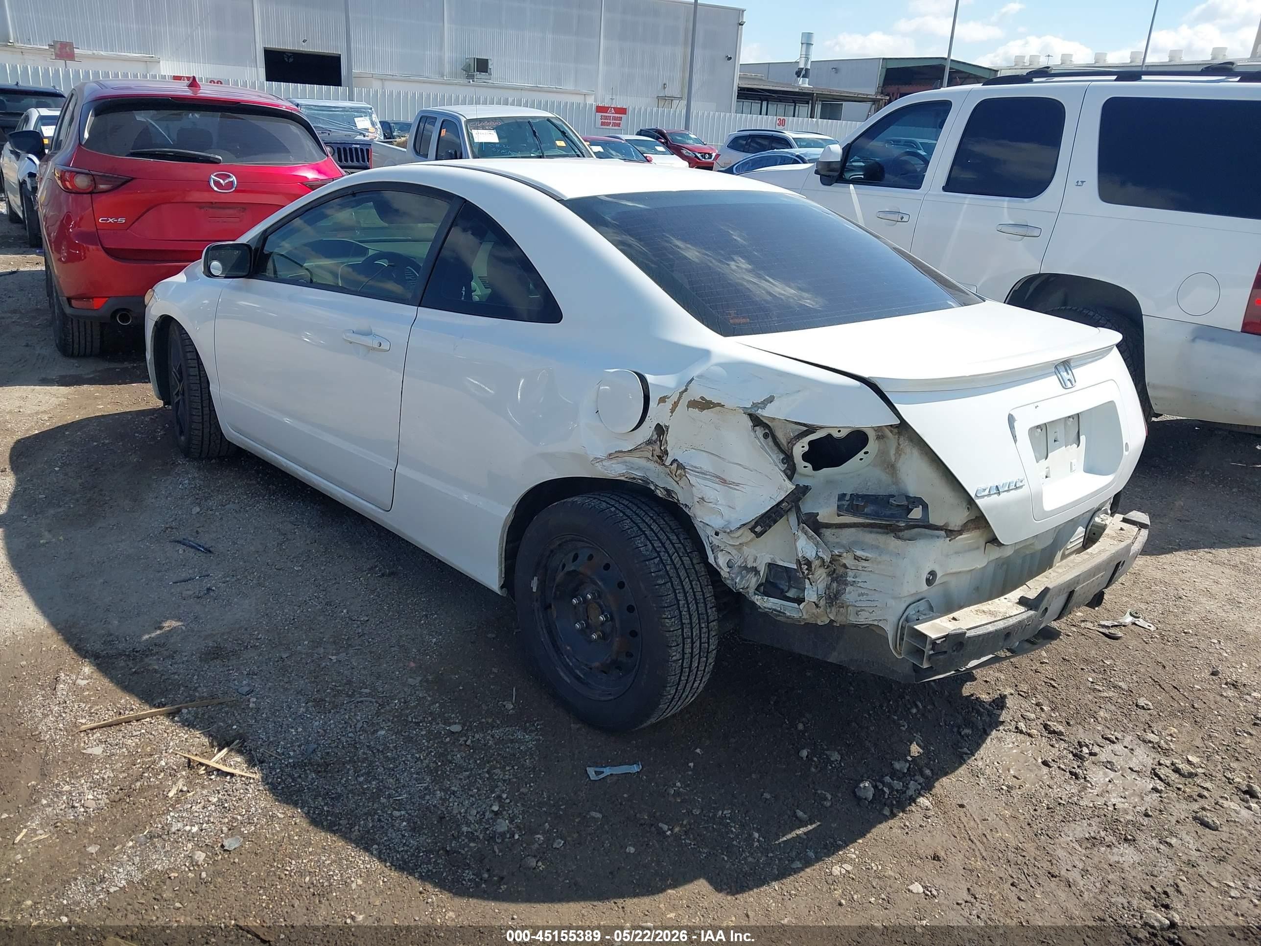 2008 Honda Civic Lx White vin: 2HGFG12658H565365