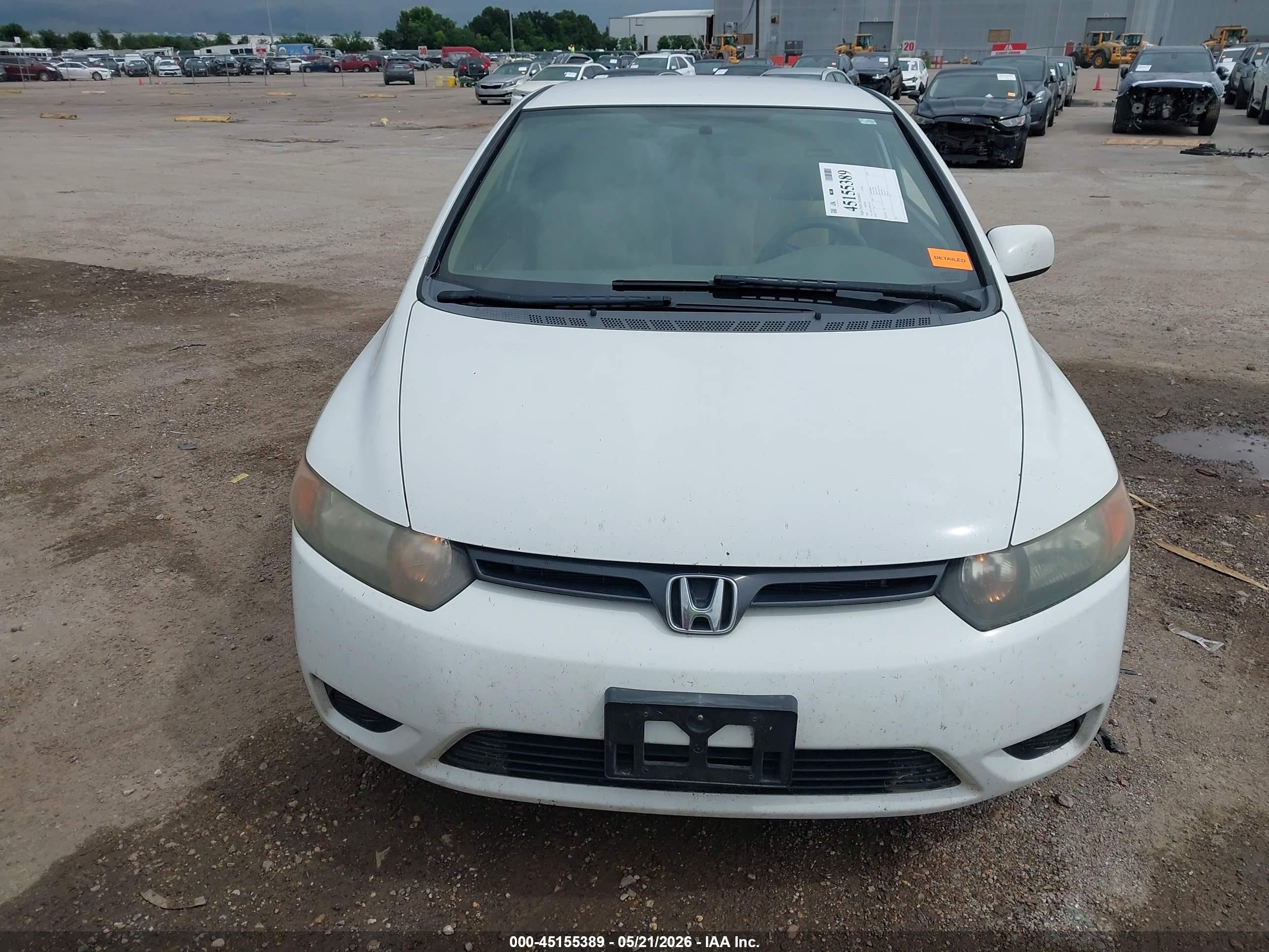 2008 Honda Civic Lx White vin: 2HGFG12658H565365