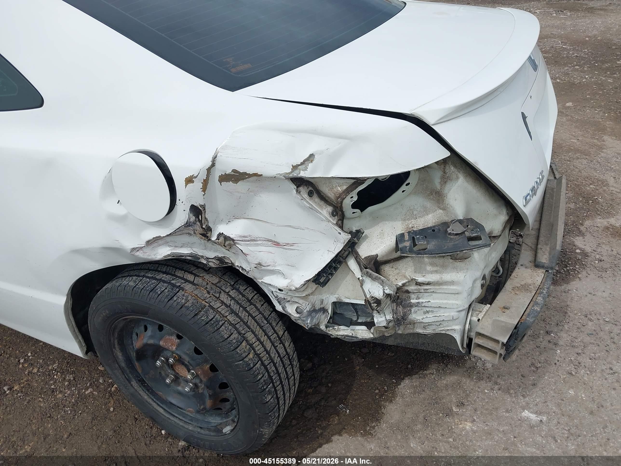 2008 Honda Civic Lx White vin: 2HGFG12658H565365