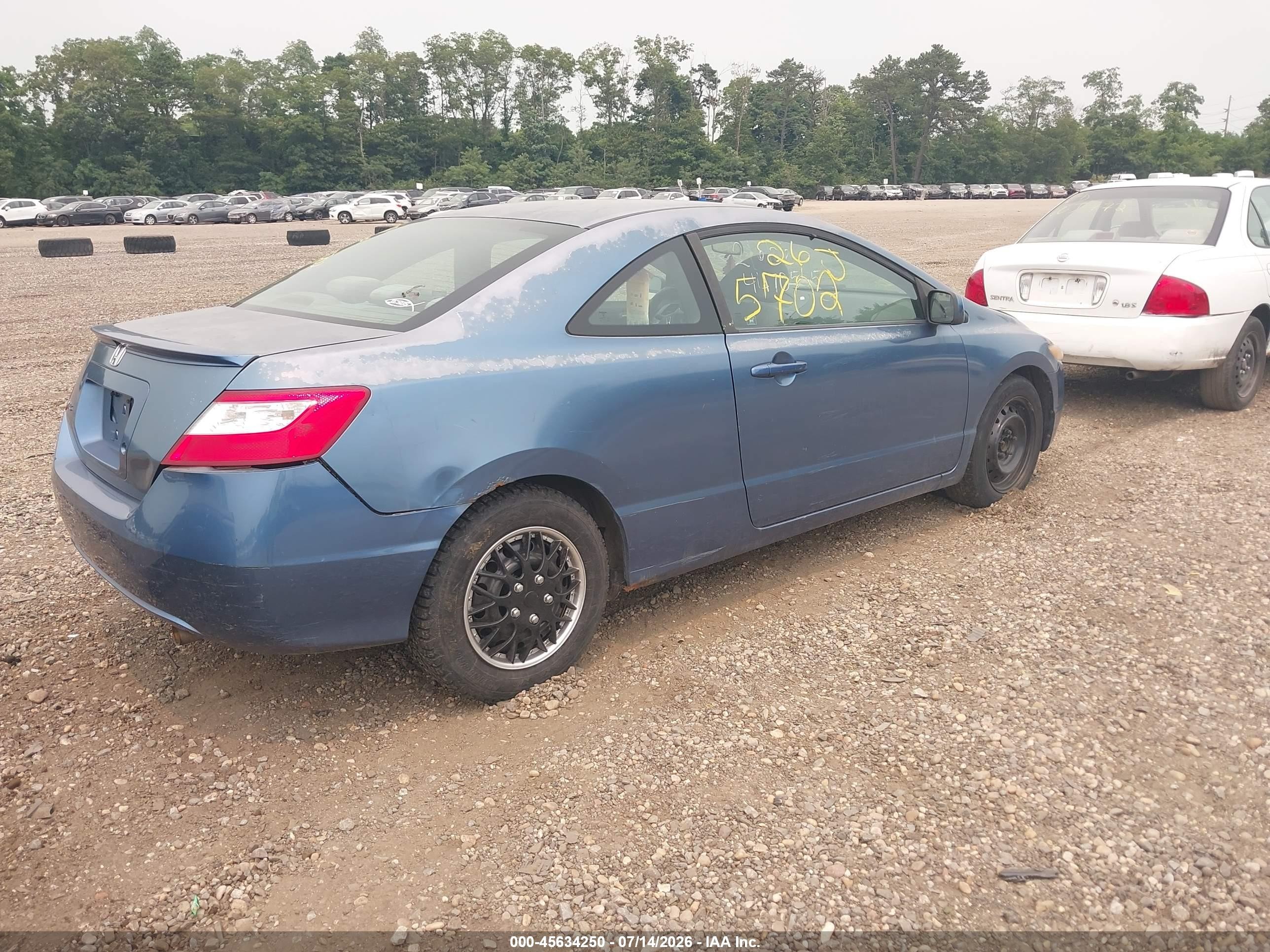 2008 Honda Civic Lx Blue vin: 2HGFG12658H571747