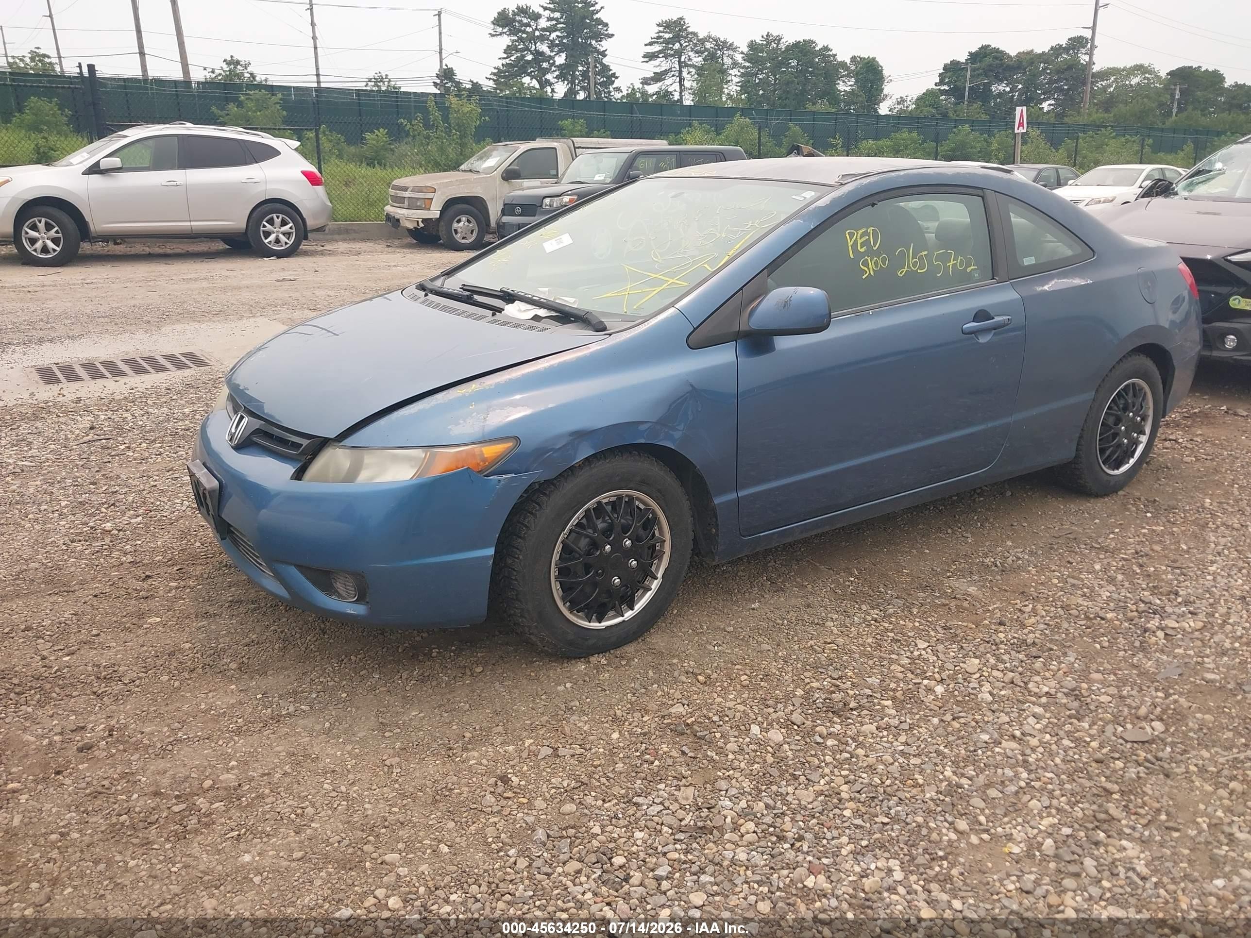 2008 Honda Civic Lx Blue vin: 2HGFG12658H571747