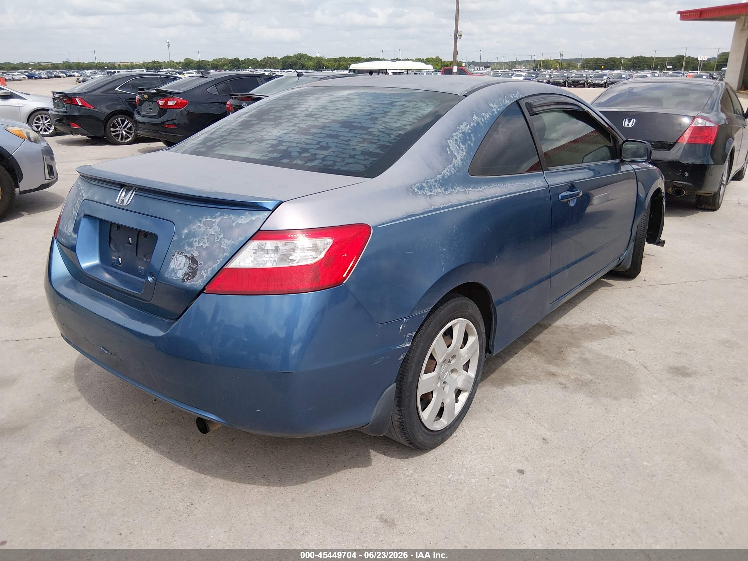 2008 Honda Civic Lx Blue vin: 2HGFG12658H572154