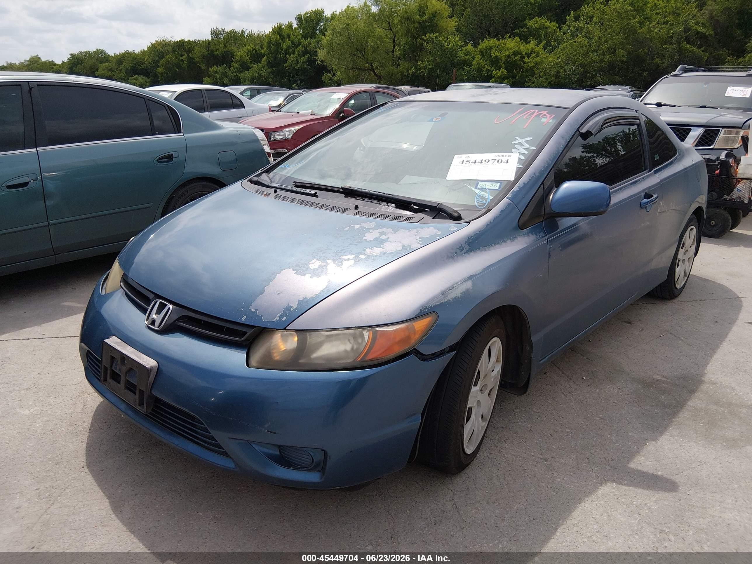 2008 Honda Civic Lx Blue vin: 2HGFG12658H572154