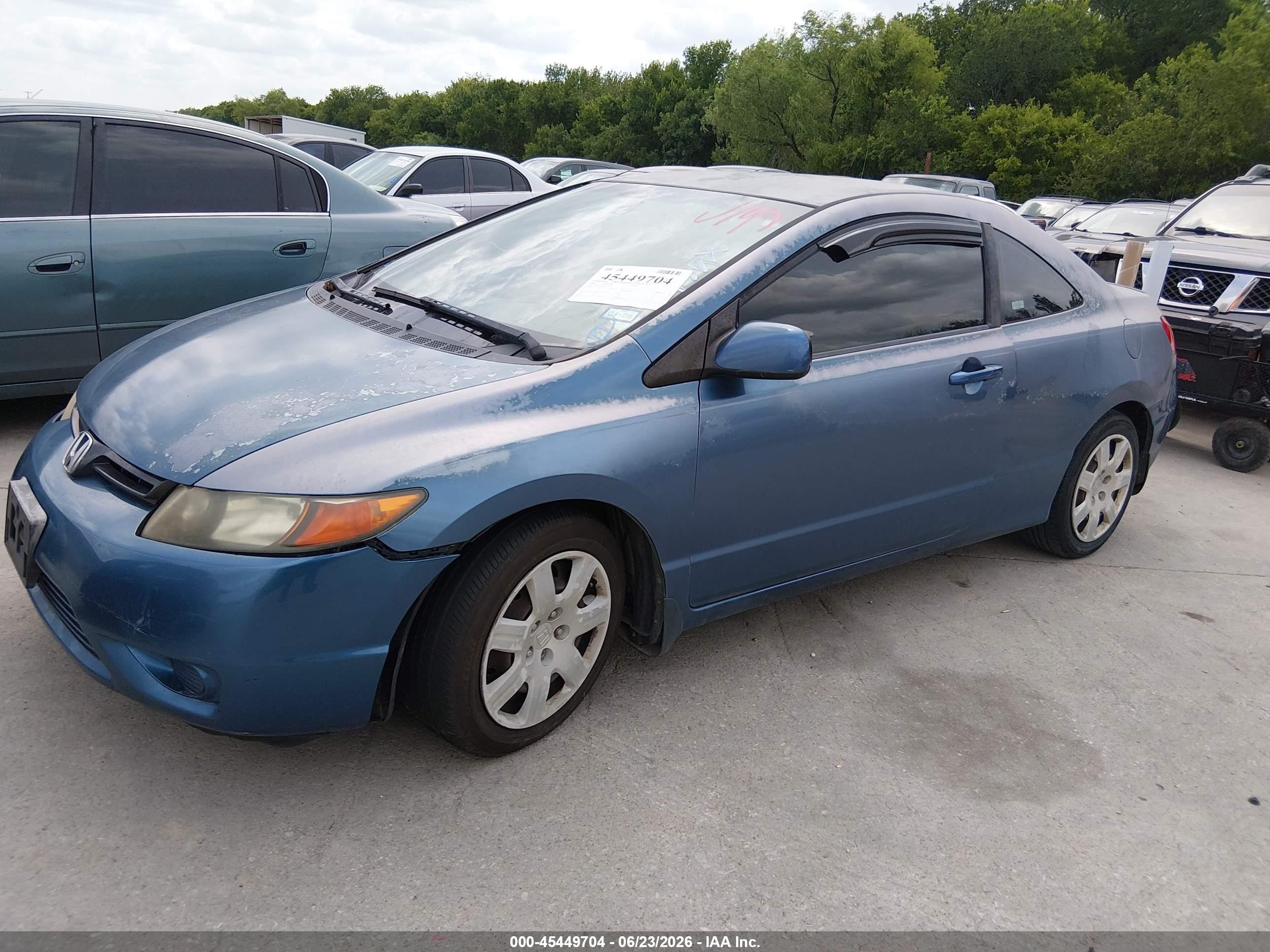 2008 Honda Civic Lx Blue vin: 2HGFG12658H572154