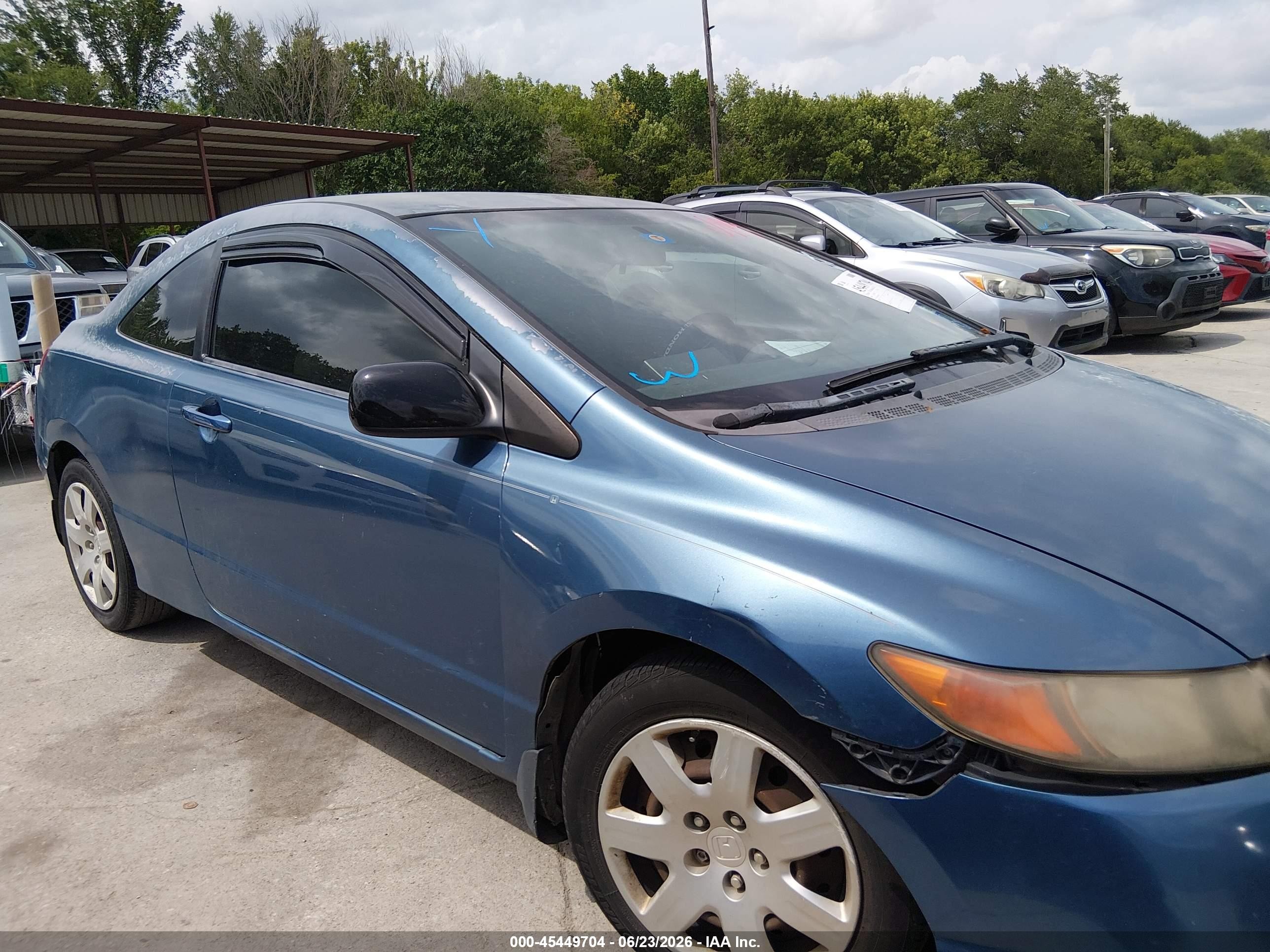 2008 Honda Civic Lx Blue vin: 2HGFG12658H572154