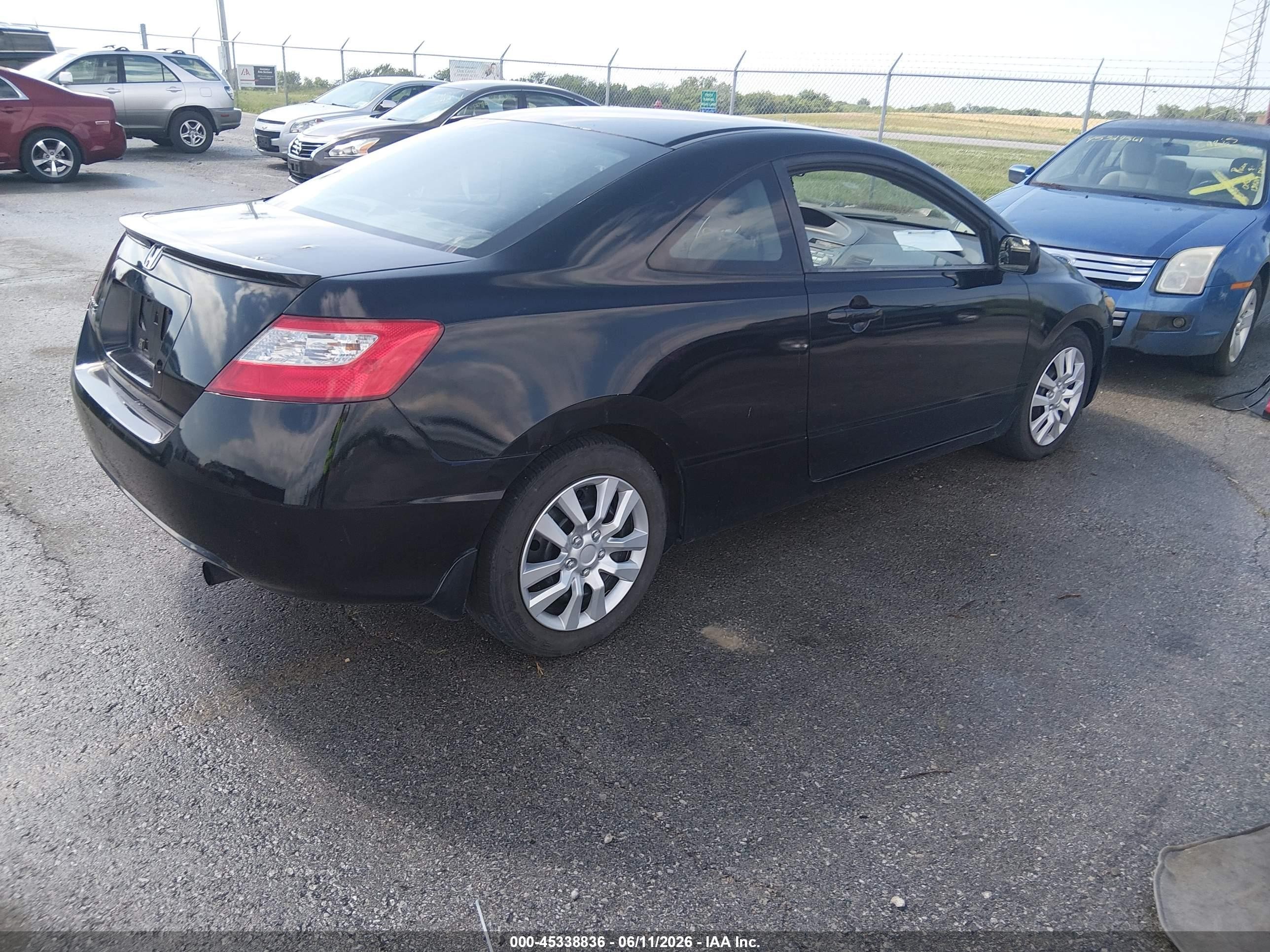 2009 Honda Civic Lx Black vin: 2HGFG12659H519066