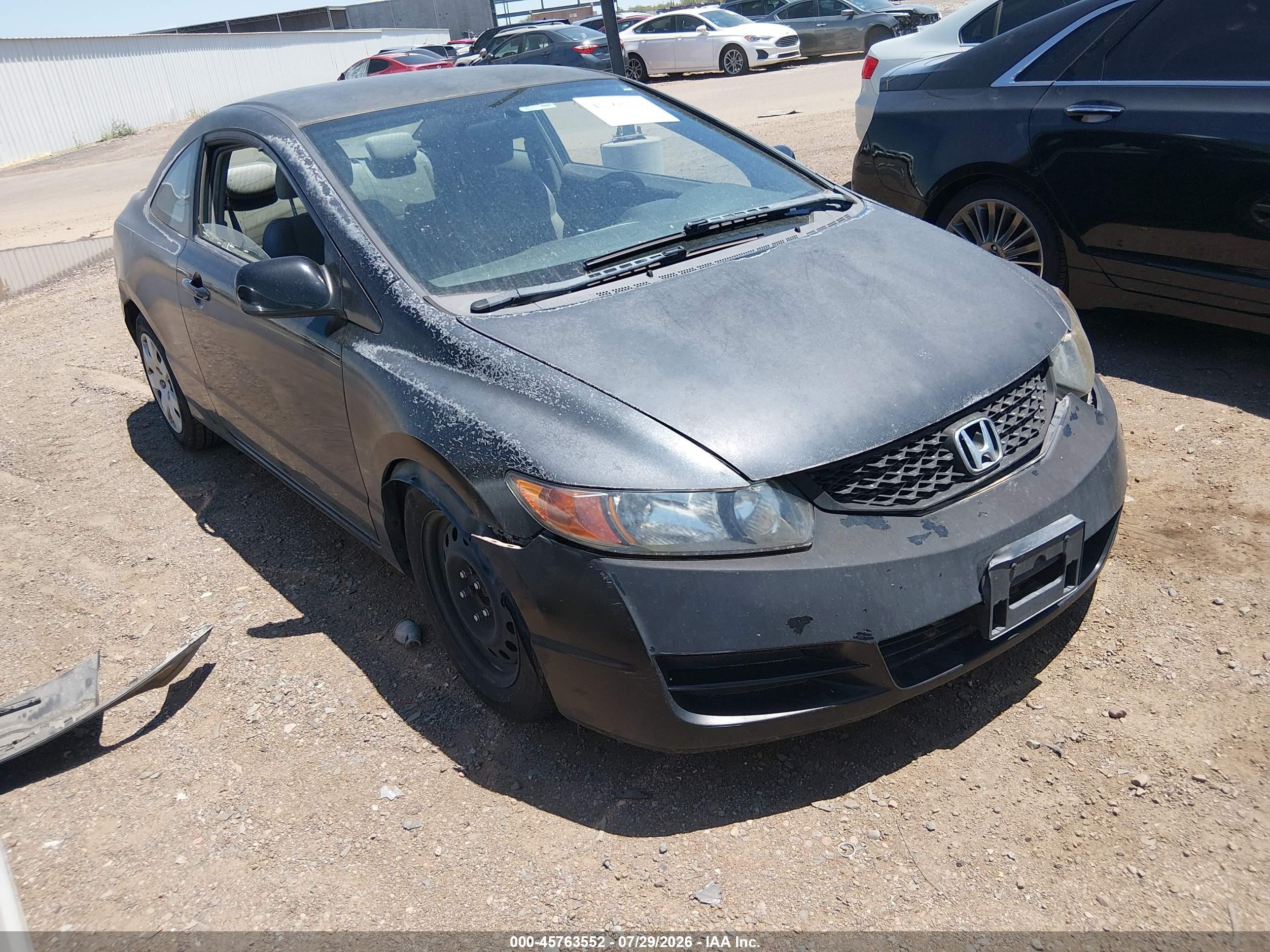 2009 Honda Civic Lx Black vin: 2HGFG12659H524123